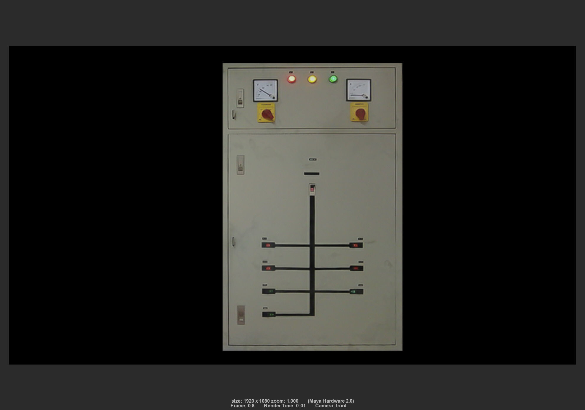 Electrical cabinet 03 Low-poly 3D model_3