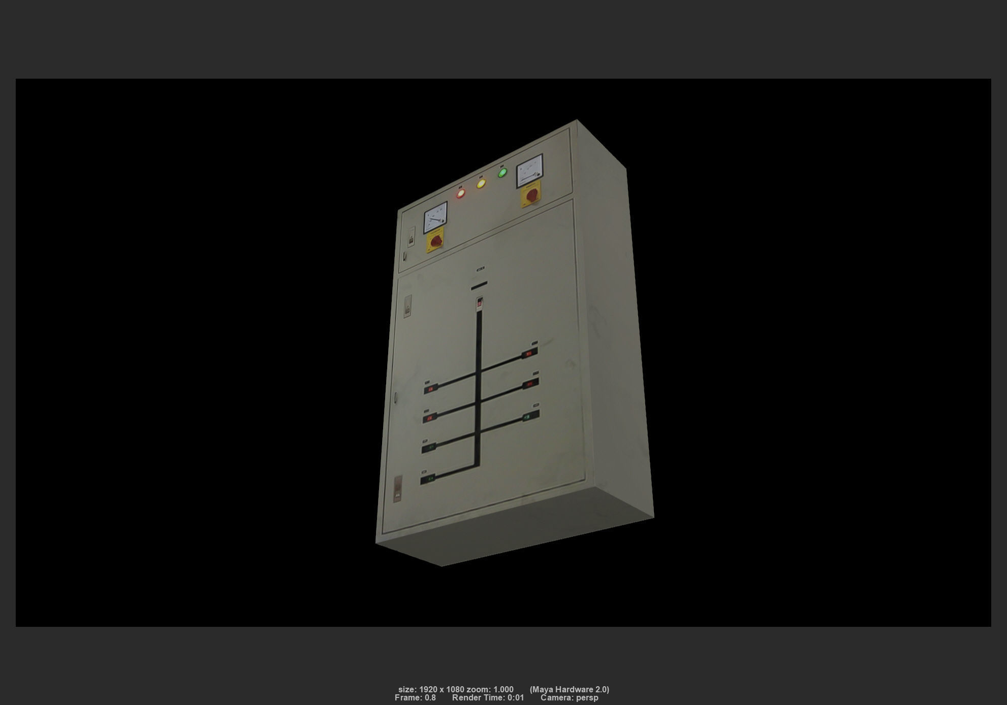 Electrical cabinet 03 Low-poly 3D model_2