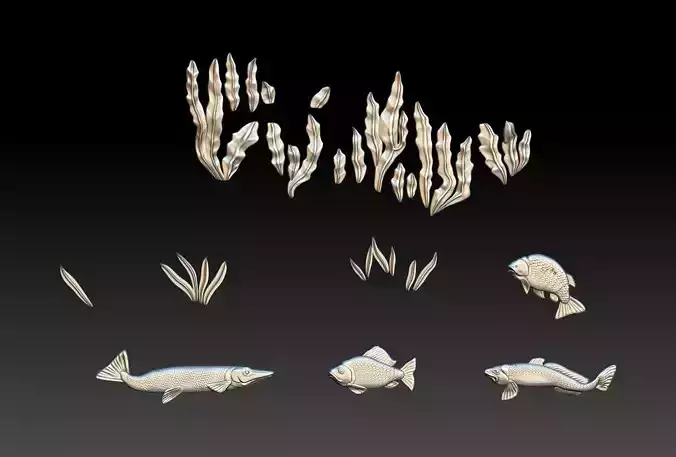 Under water fish set