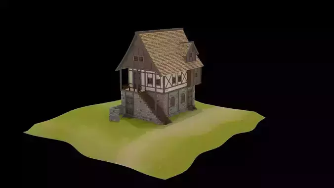 Medieval Houses Low-poly 3D model