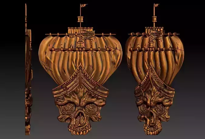 skull ship 3d stl model ghost 3D print model