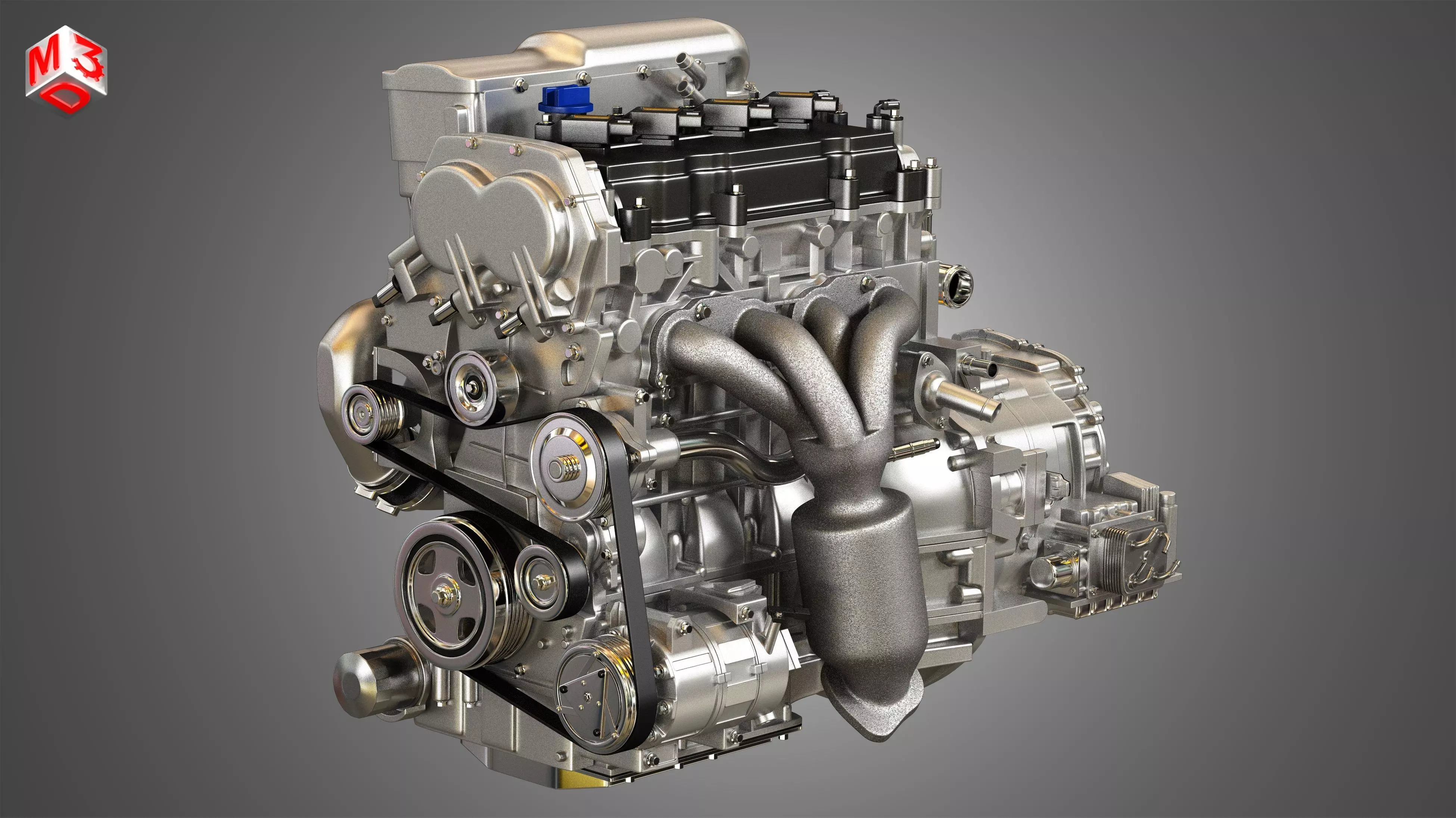 Altima Hybrid - 4 Cylinder 2012 Engine and Transmission 3D model