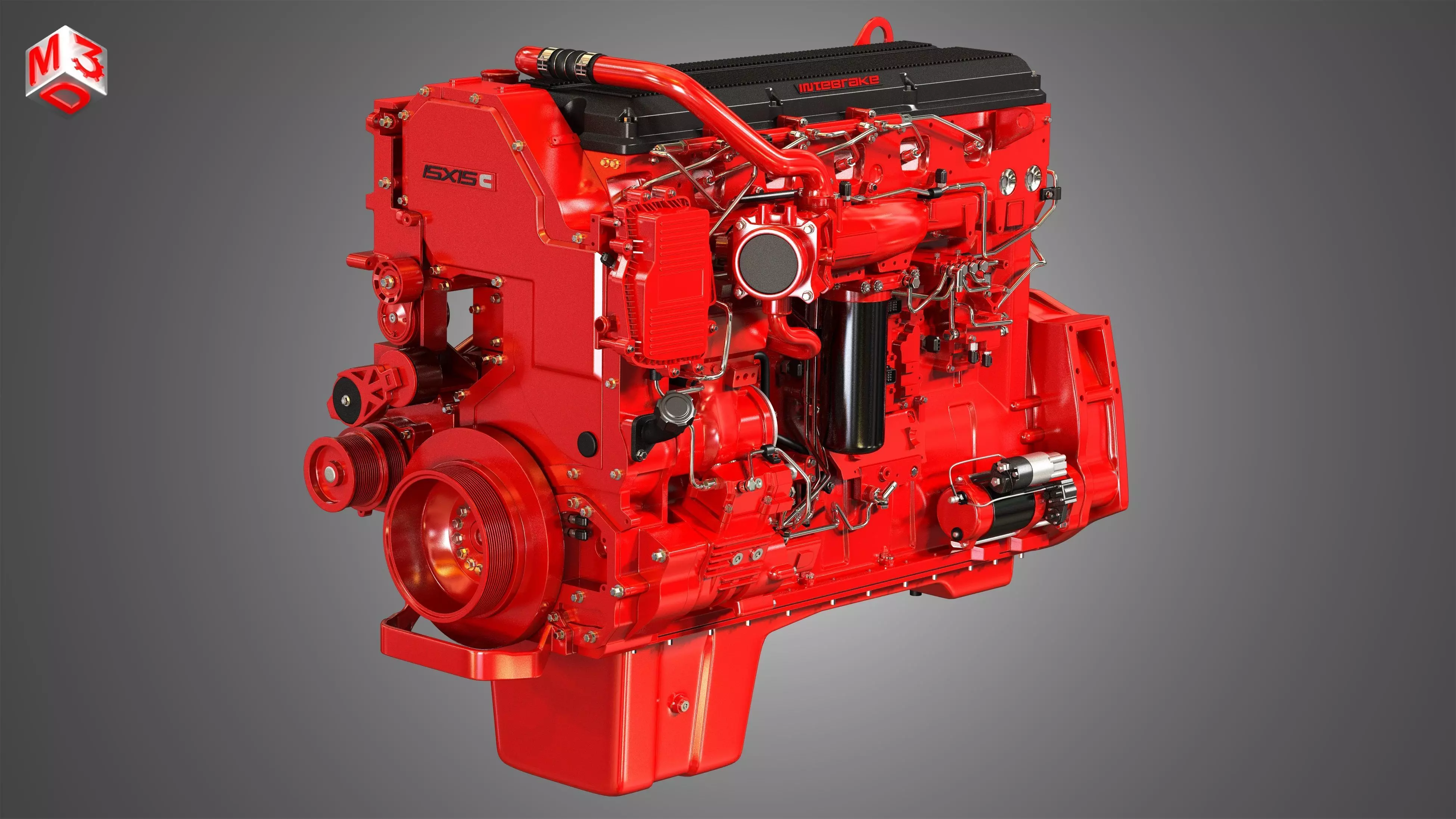 ISX15 Heavy Duty Truck Engine - 6 Cylinder Diesel Engine 3D model_0