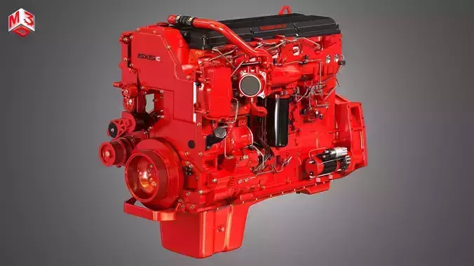 ISX15 Heavy Duty Truck Engine - 6 Cylinder Diesel Engine 3D model