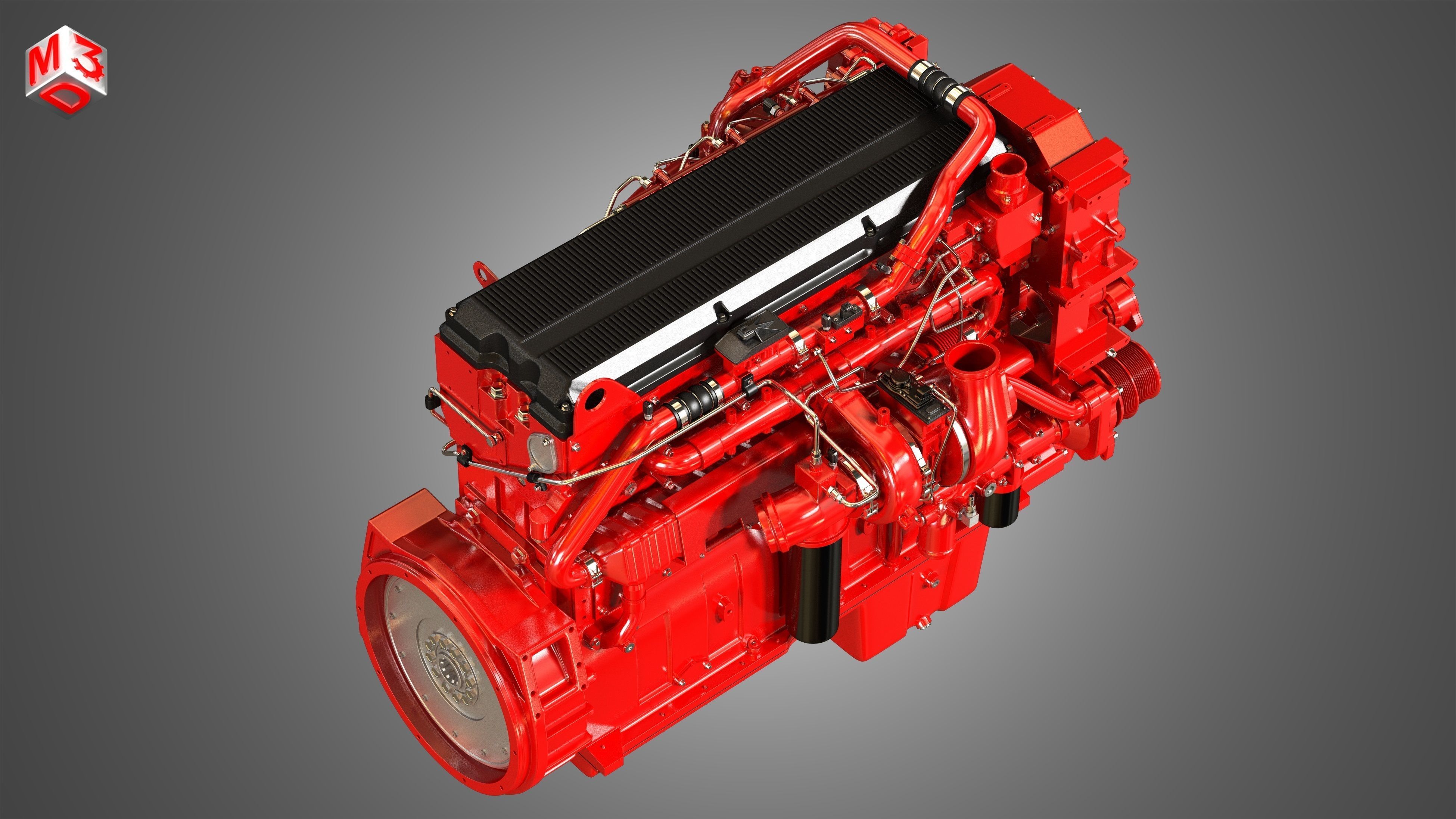 ISX15 Heavy Duty Truck Engine - 6 Cylinder Diesel Engine 3D model_12