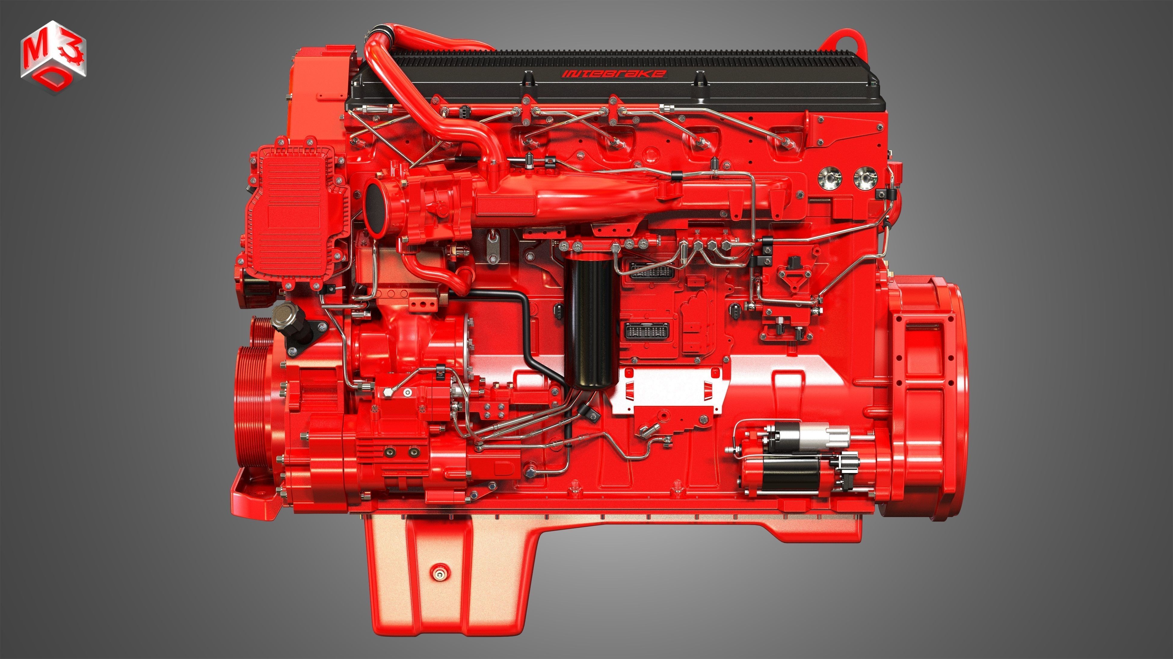 ISX15 Heavy Duty Truck Engine - 6 Cylinder Diesel Engine 3D model_5