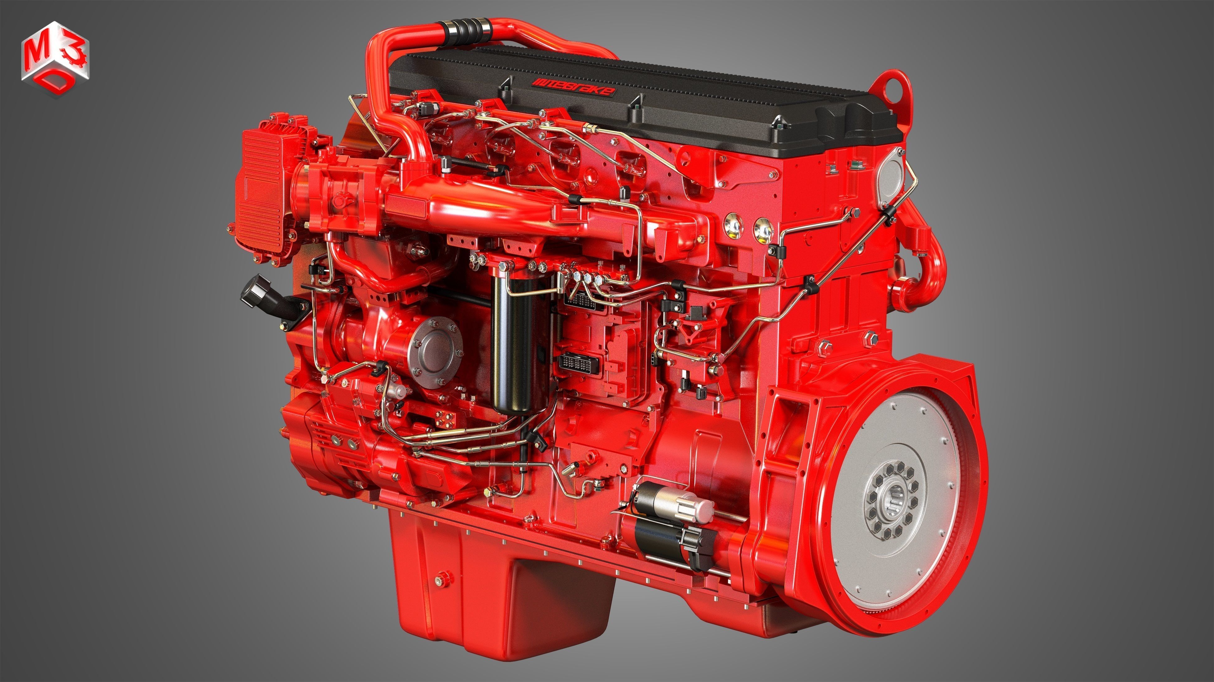 ISX15 Heavy Duty Truck Engine - 6 Cylinder Diesel Engine 3D model_4