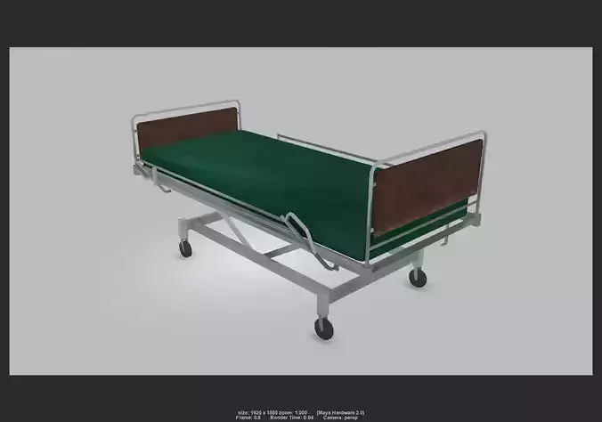 PatientBed01 hospital bed on wheels