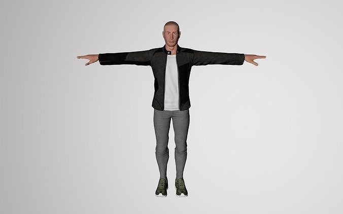 Rigged Male Model Justin 3D model