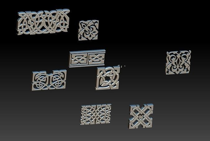 Celtic ornament set stl models 3D print model