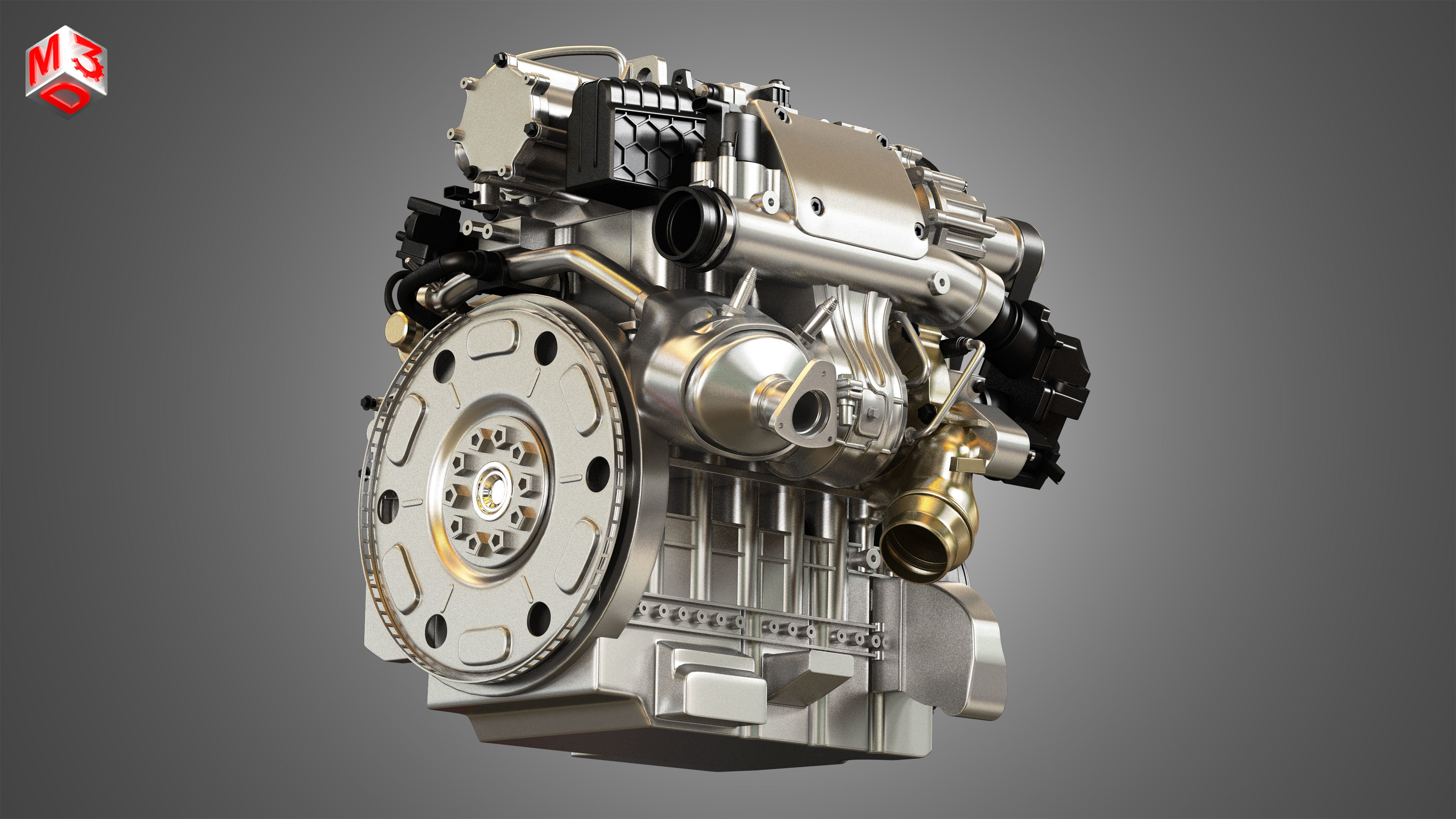 S60 T6 Drive  - E 4 Cylinder Turbocharged Petrol Engine 3D model_7