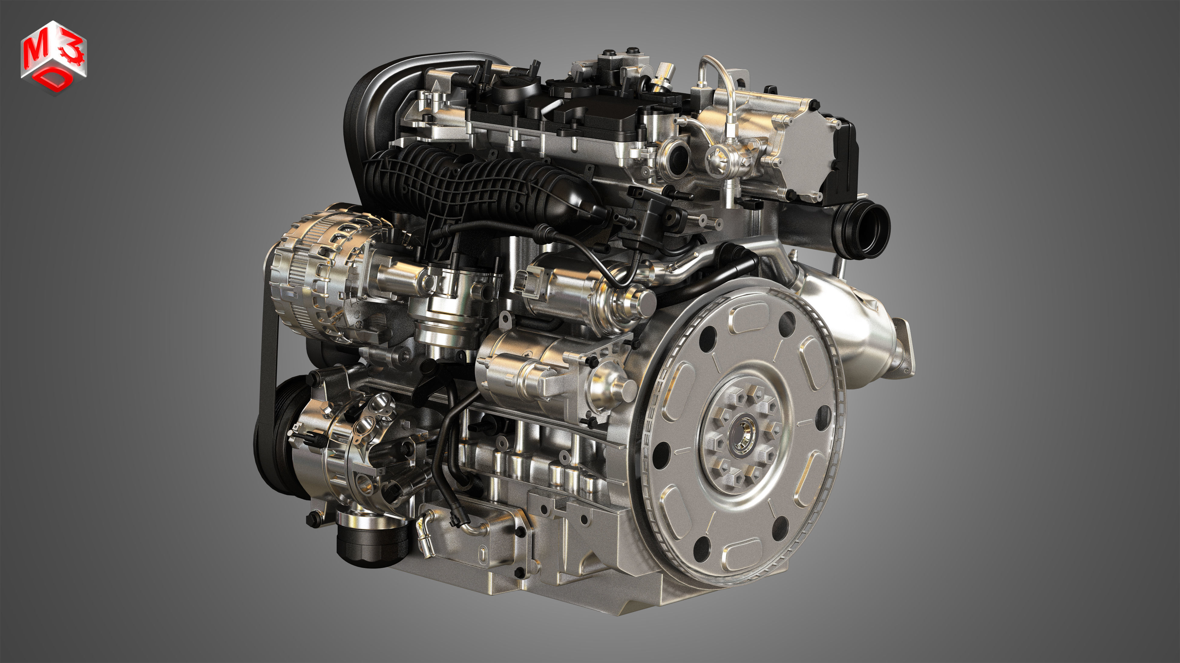 S60 T6 Drive  - E 4 Cylinder Turbocharged Petrol Engine 3D model_3