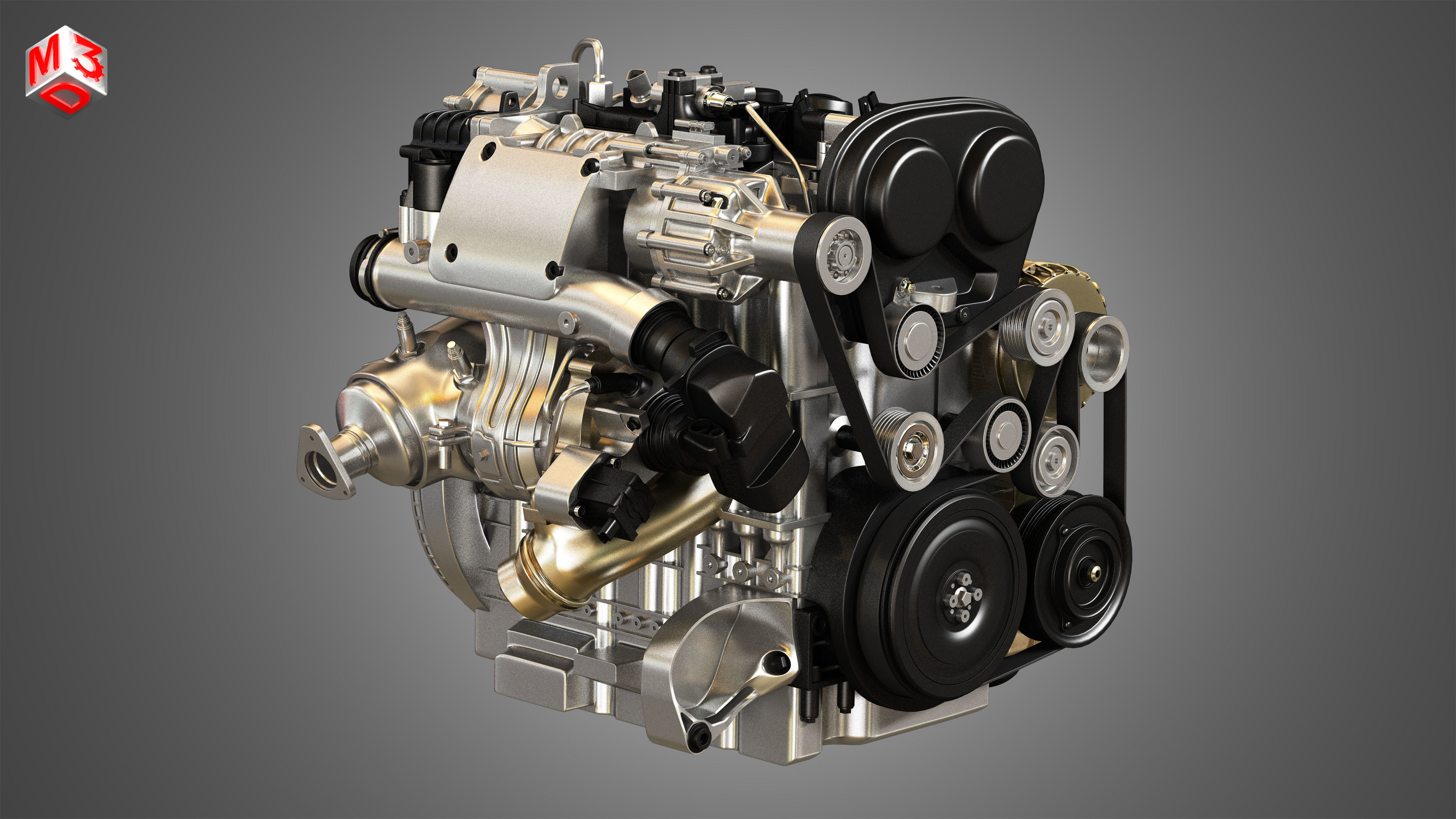 S60 T6 Drive  - E 4 Cylinder Turbocharged Petrol Engine 3D model_2