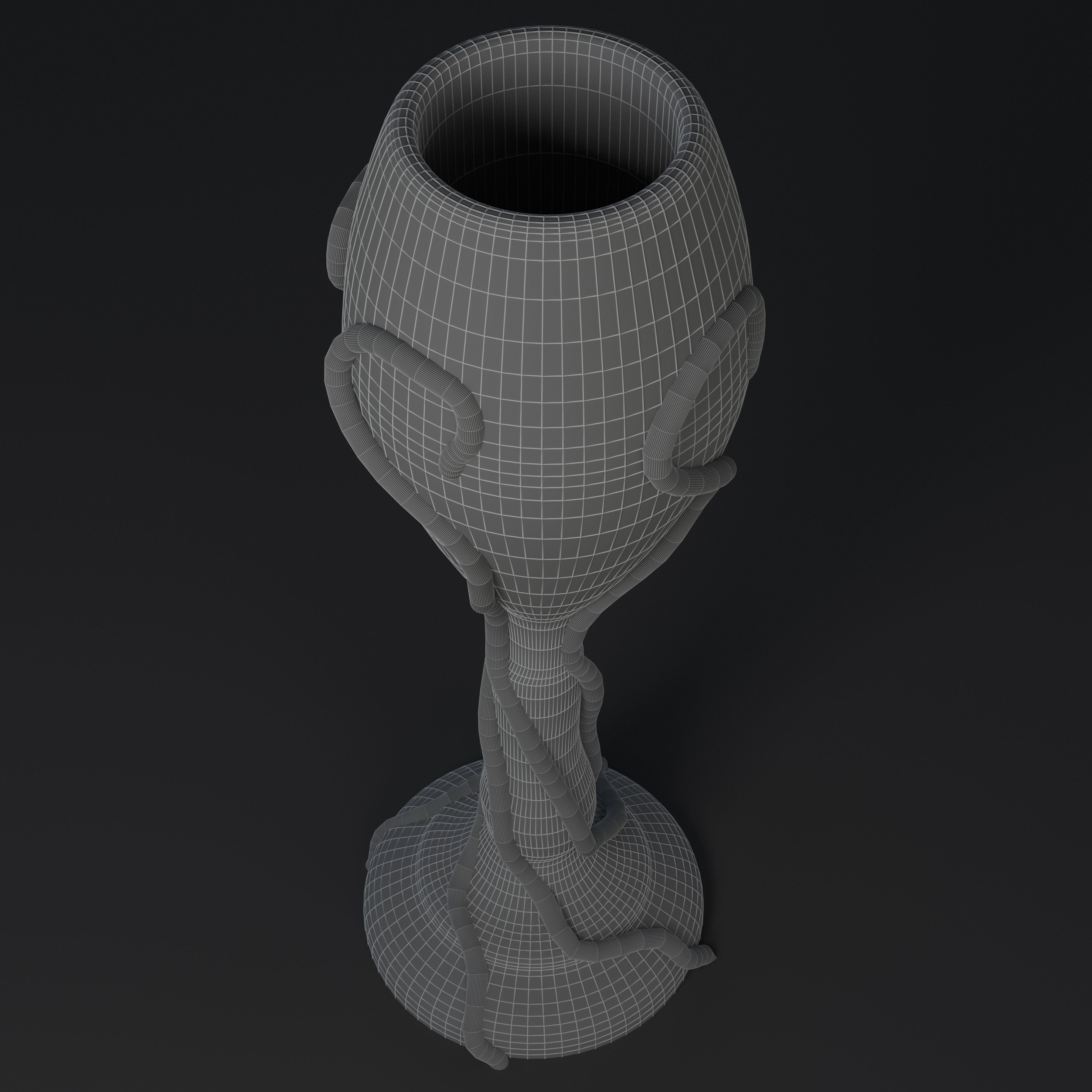 Cup with wood brenches  3D model_4