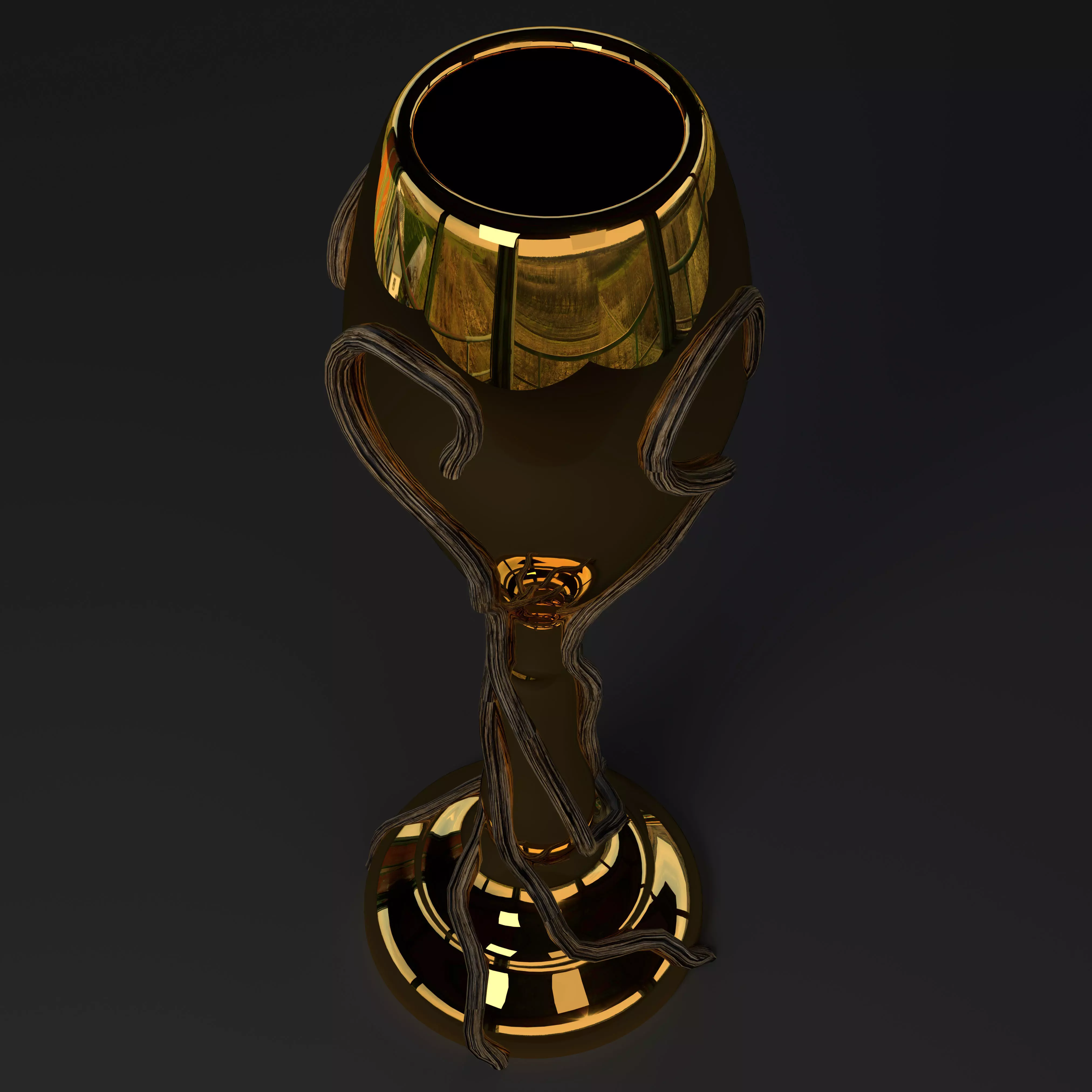 Cup with wood brenches  3D model_0