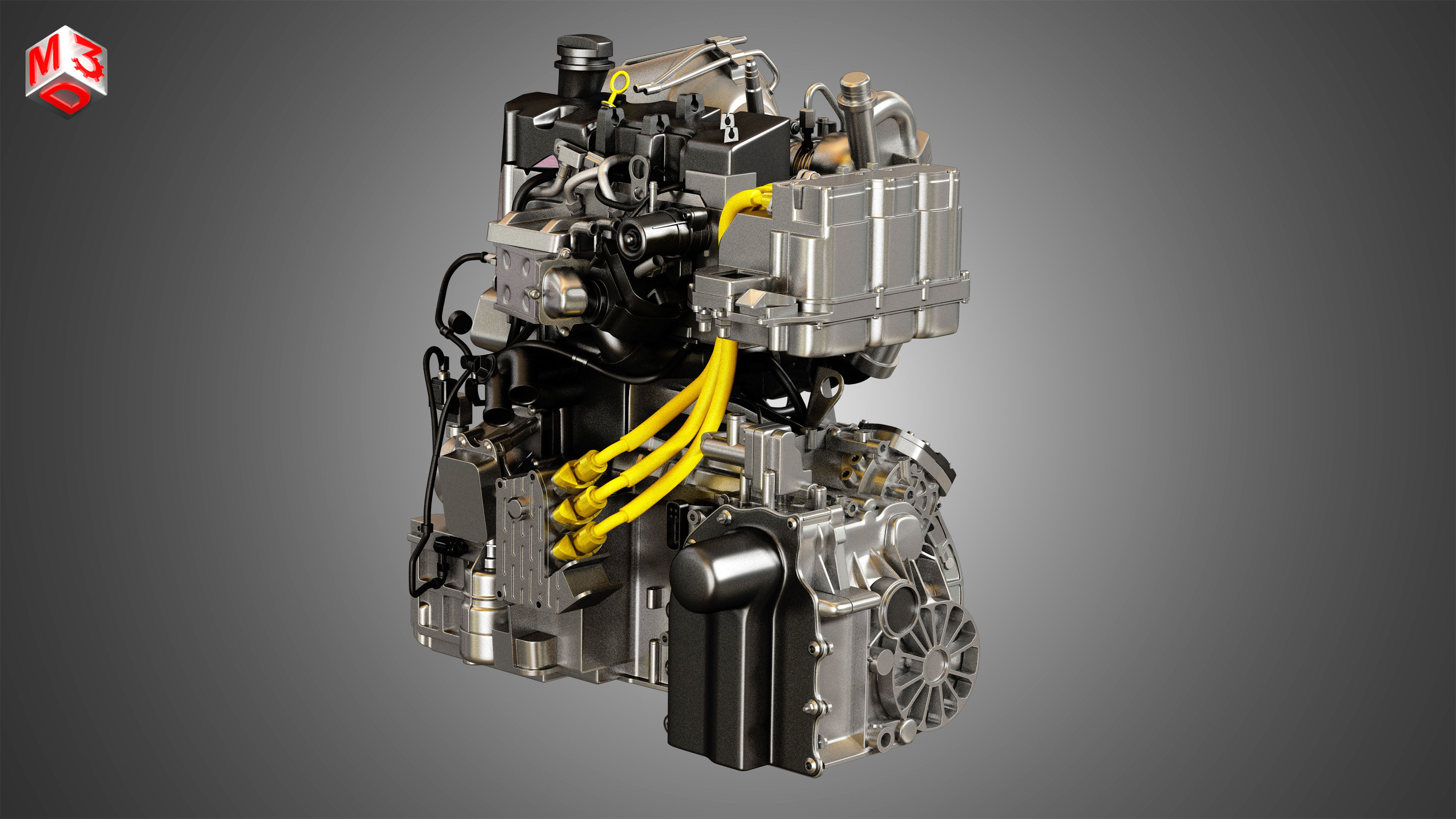 Volkswagen - XL1 Diesel-Electric Hybrid Engine 3D model_4