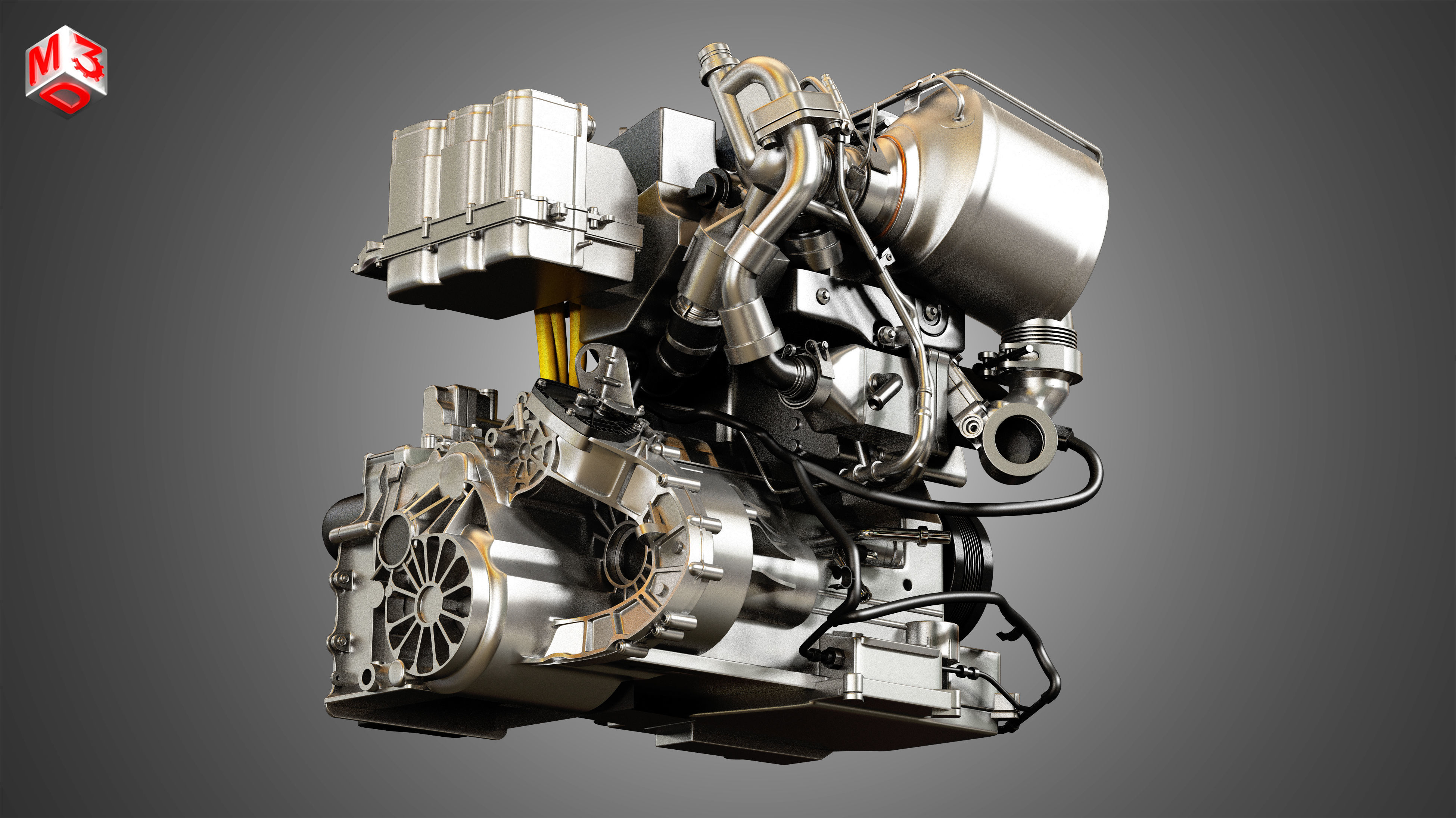 Volkswagen - XL1 Diesel-Electric Hybrid Engine 3D model_10