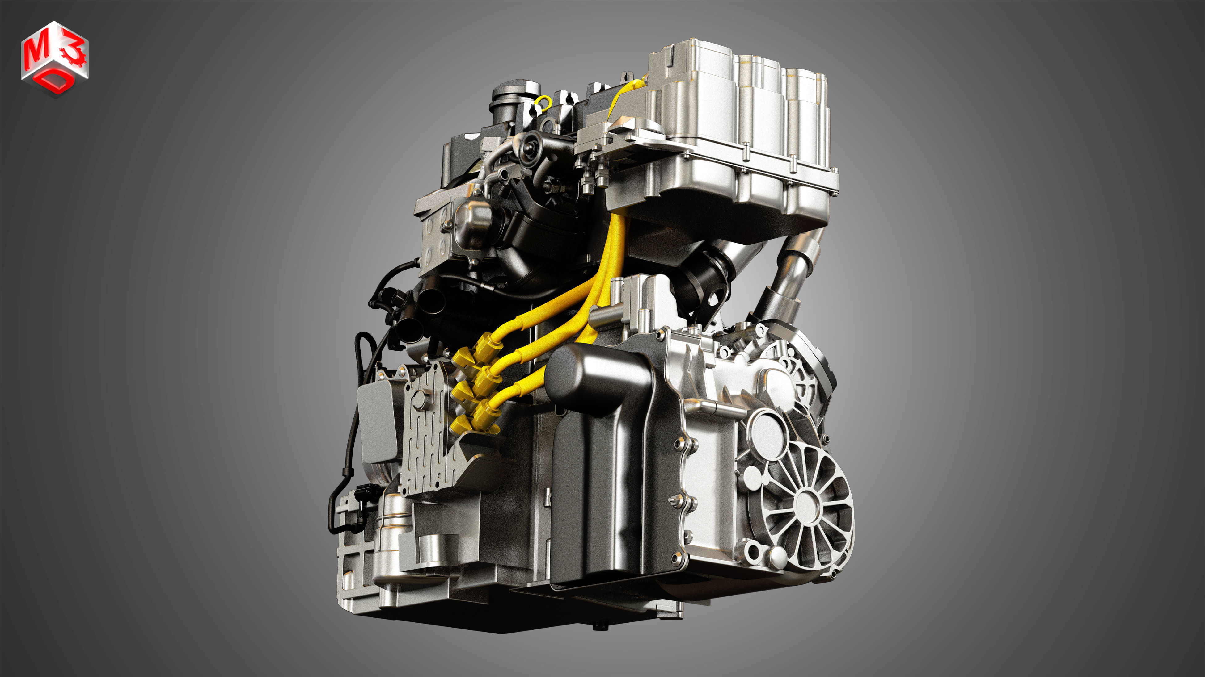 Volkswagen - XL1 Diesel-Electric Hybrid Engine 3D model_12