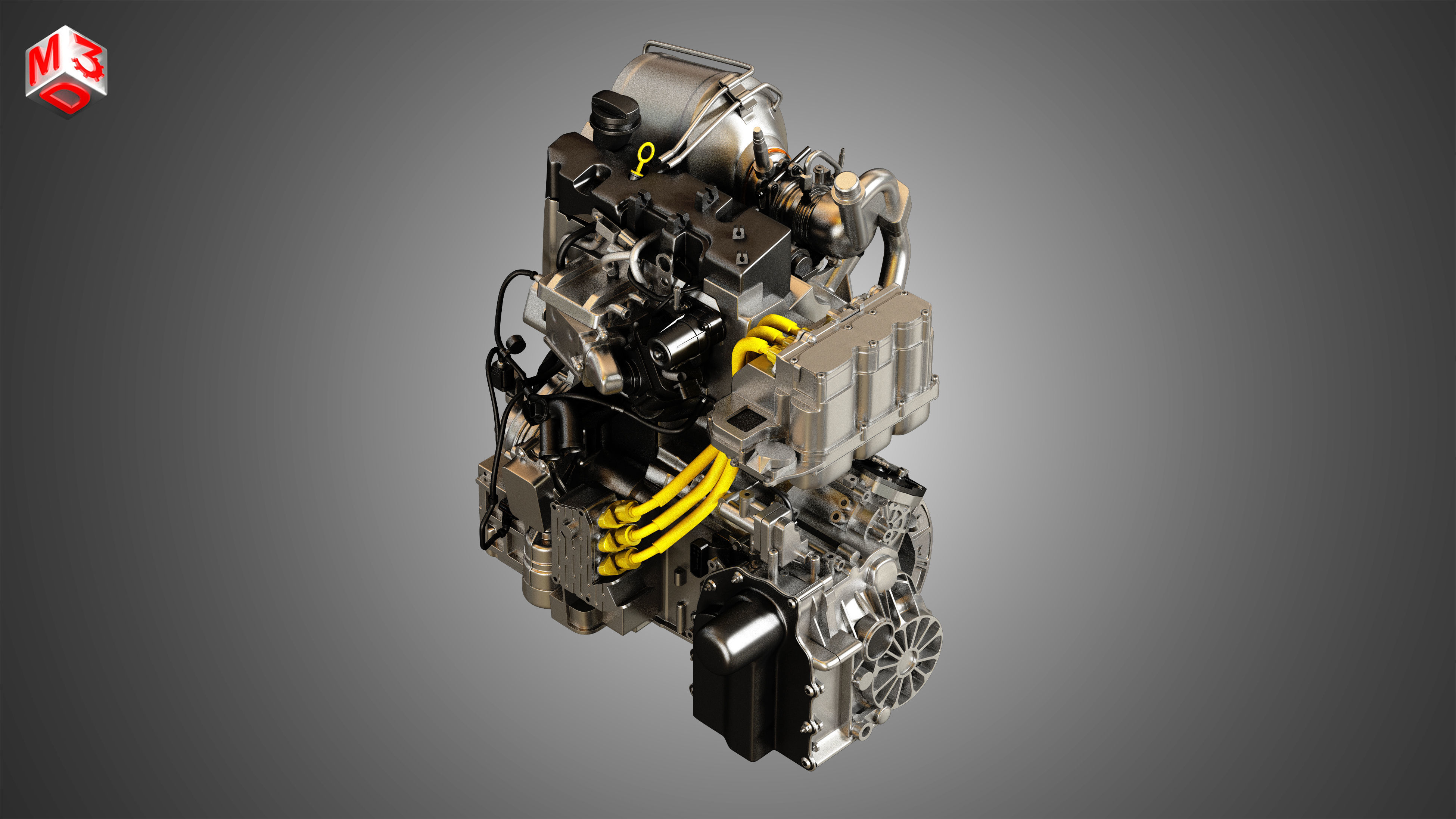 Volkswagen - XL1 Diesel-Electric Hybrid Engine 3D model_8