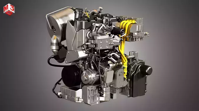 Volkswagen - XL1 Diesel-Electric Hybrid Engine 3D model