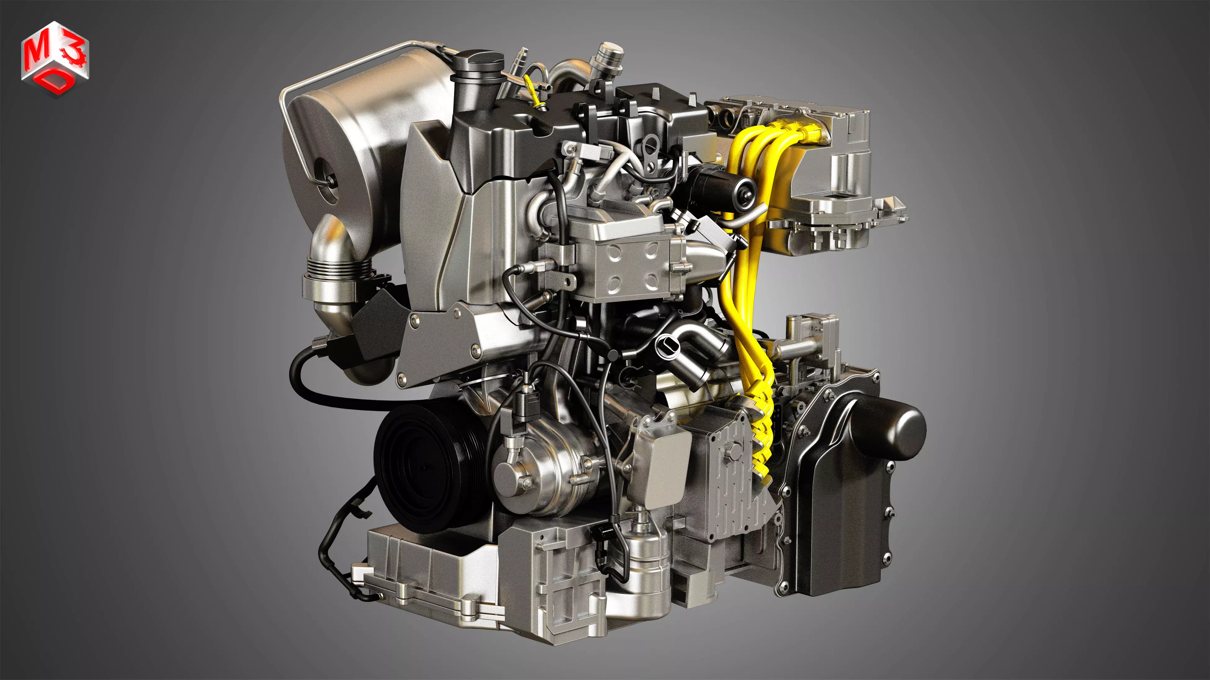 Volkswagen - XL1 Diesel-Electric Hybrid Engine 3D model_0