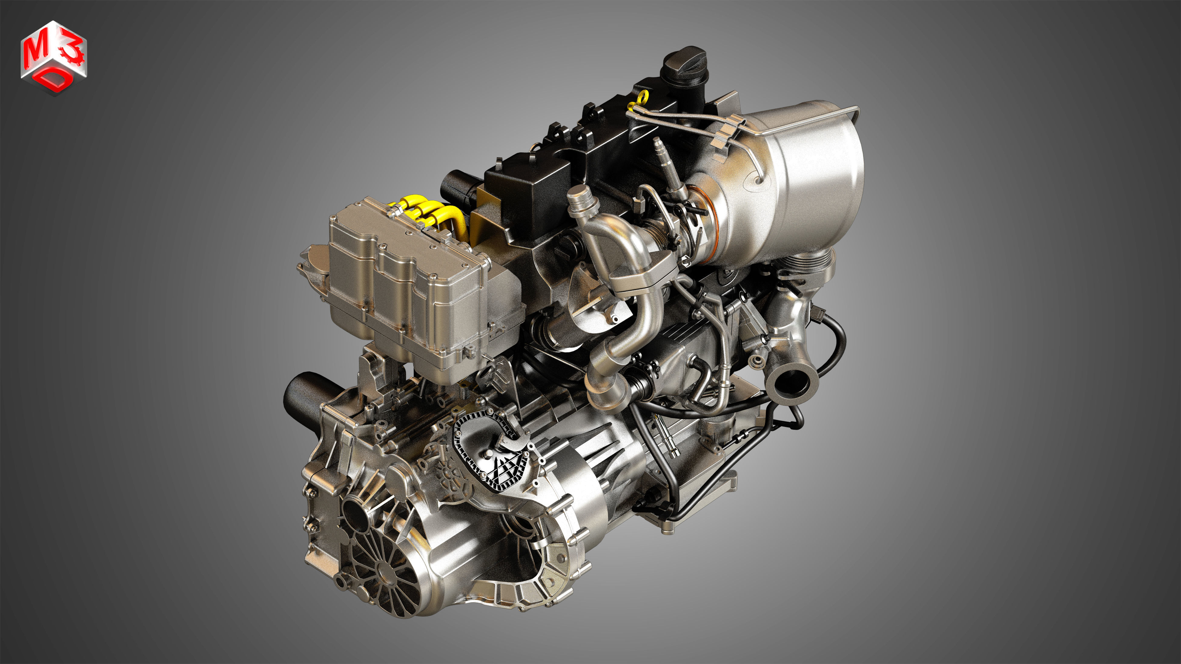 Volkswagen - XL1 Diesel-Electric Hybrid Engine 3D model_6
