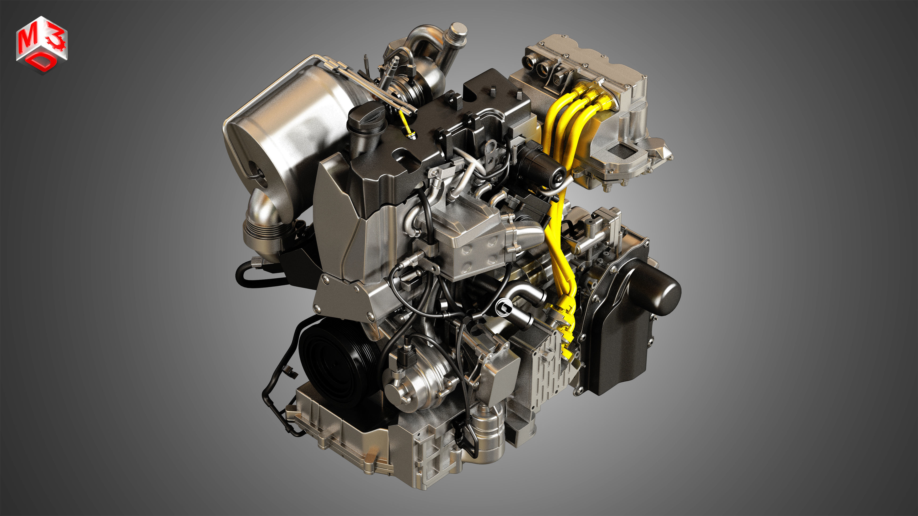 Volkswagen - XL1 Diesel-Electric Hybrid Engine 3D model_5