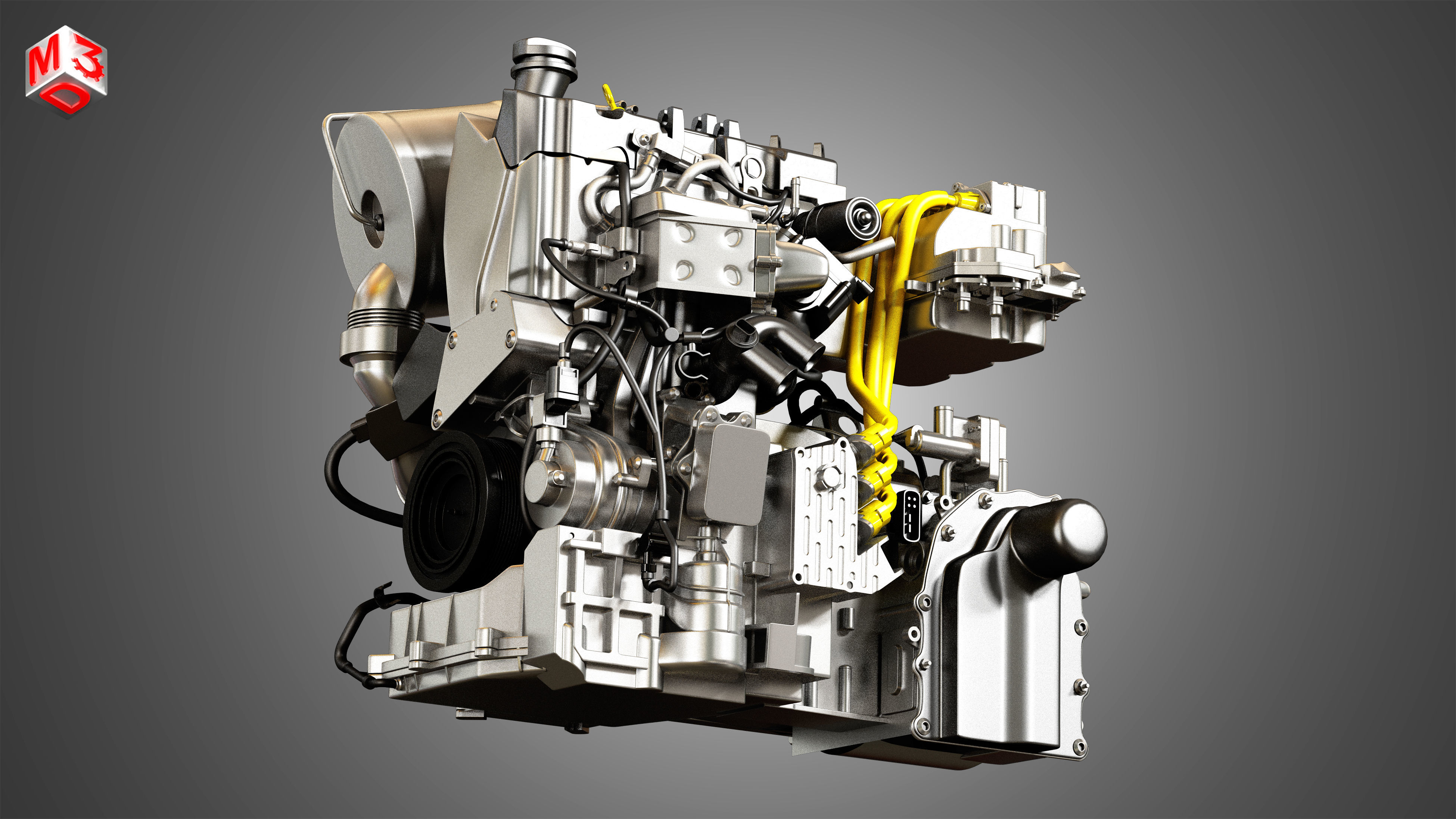 Volkswagen - XL1 Diesel-Electric Hybrid Engine 3D model_9