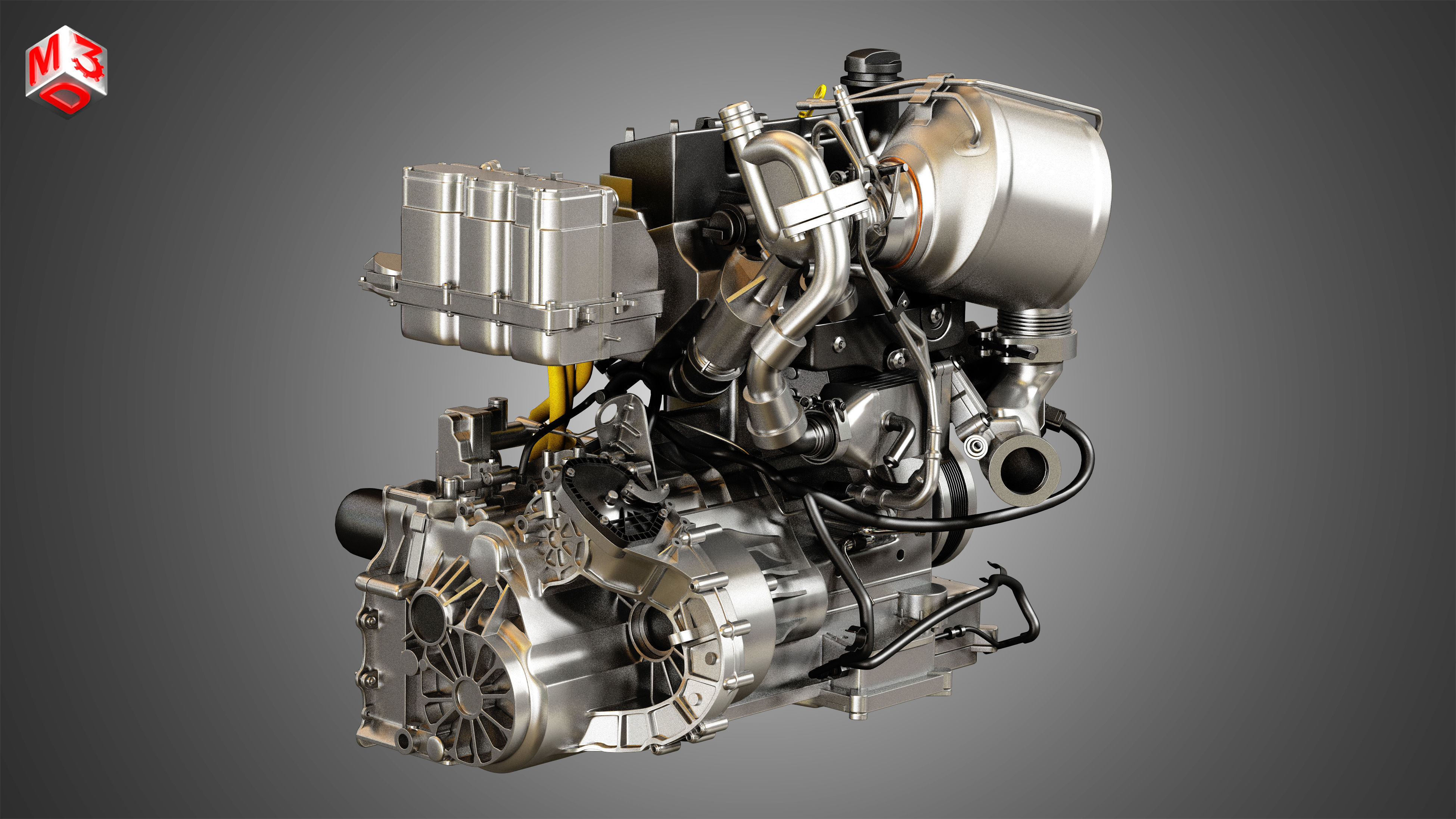 Volkswagen - XL1 Diesel-Electric Hybrid Engine 3D model_2