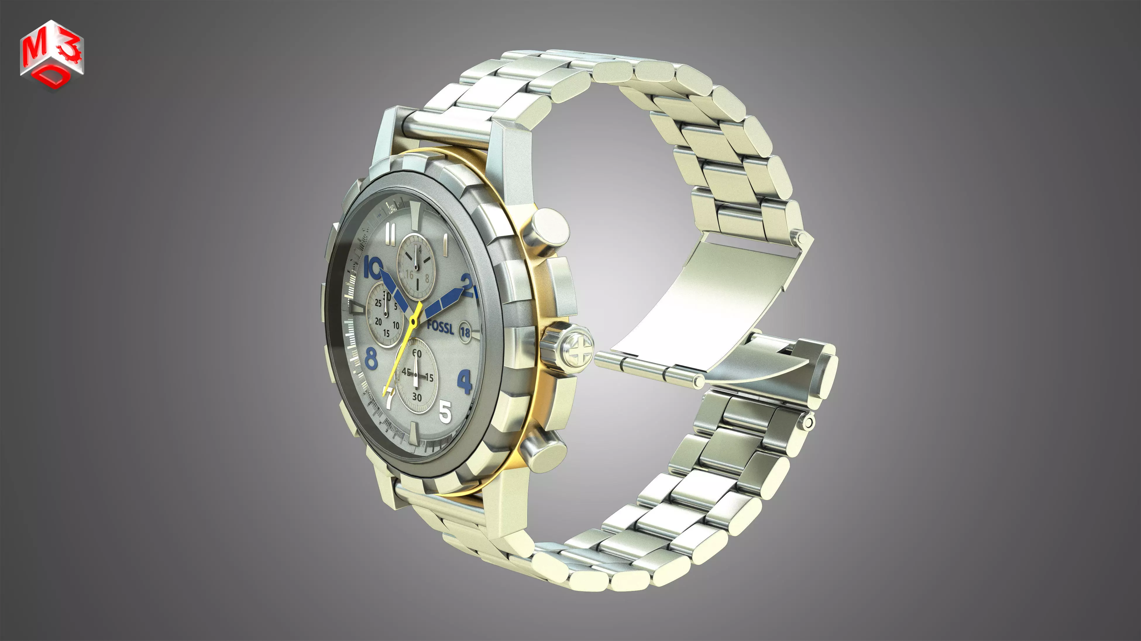 Fossl Watch 3D model_0