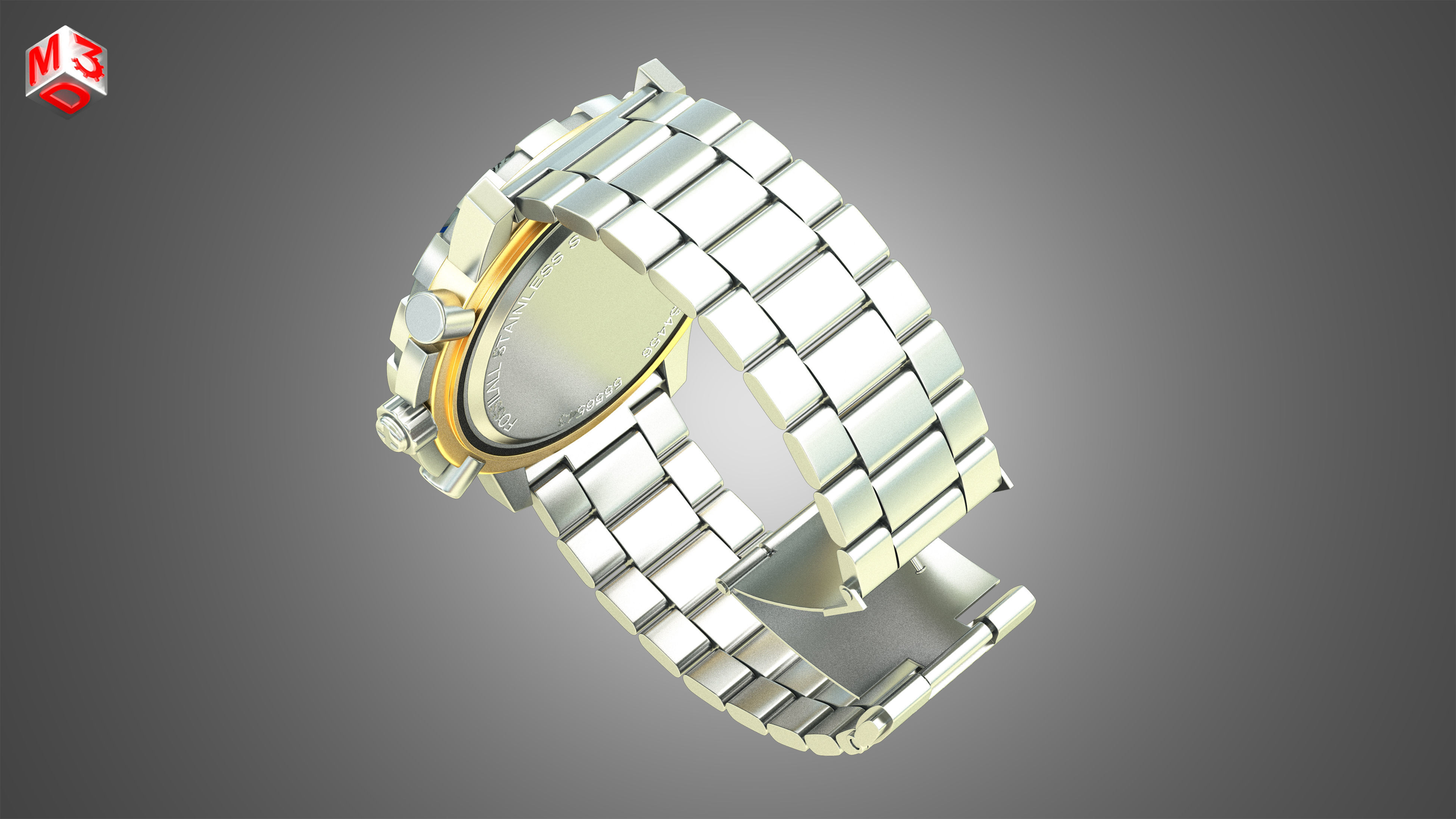 Fossl Watch 3D model_6