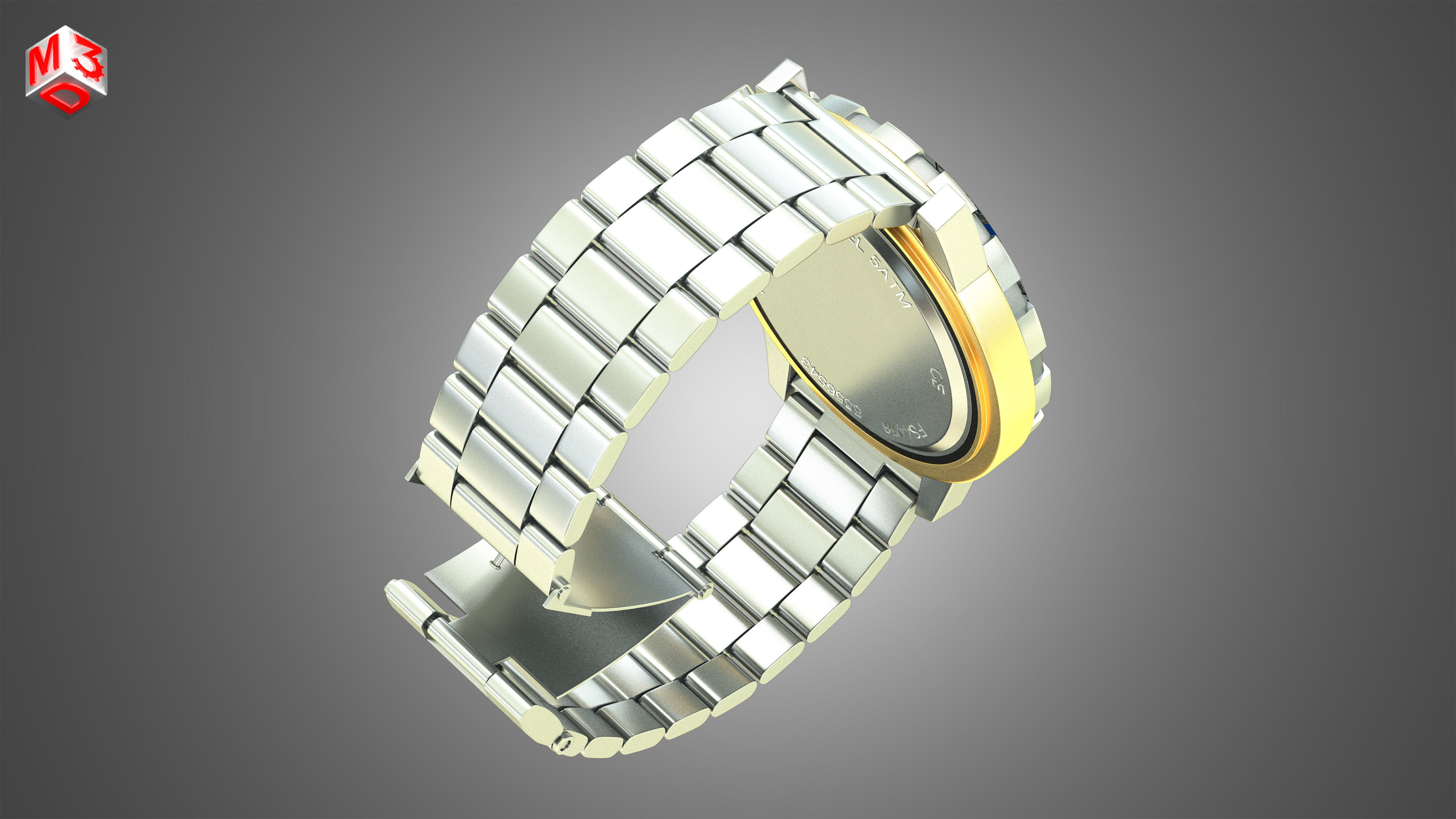 Fossl Watch 3D model_7