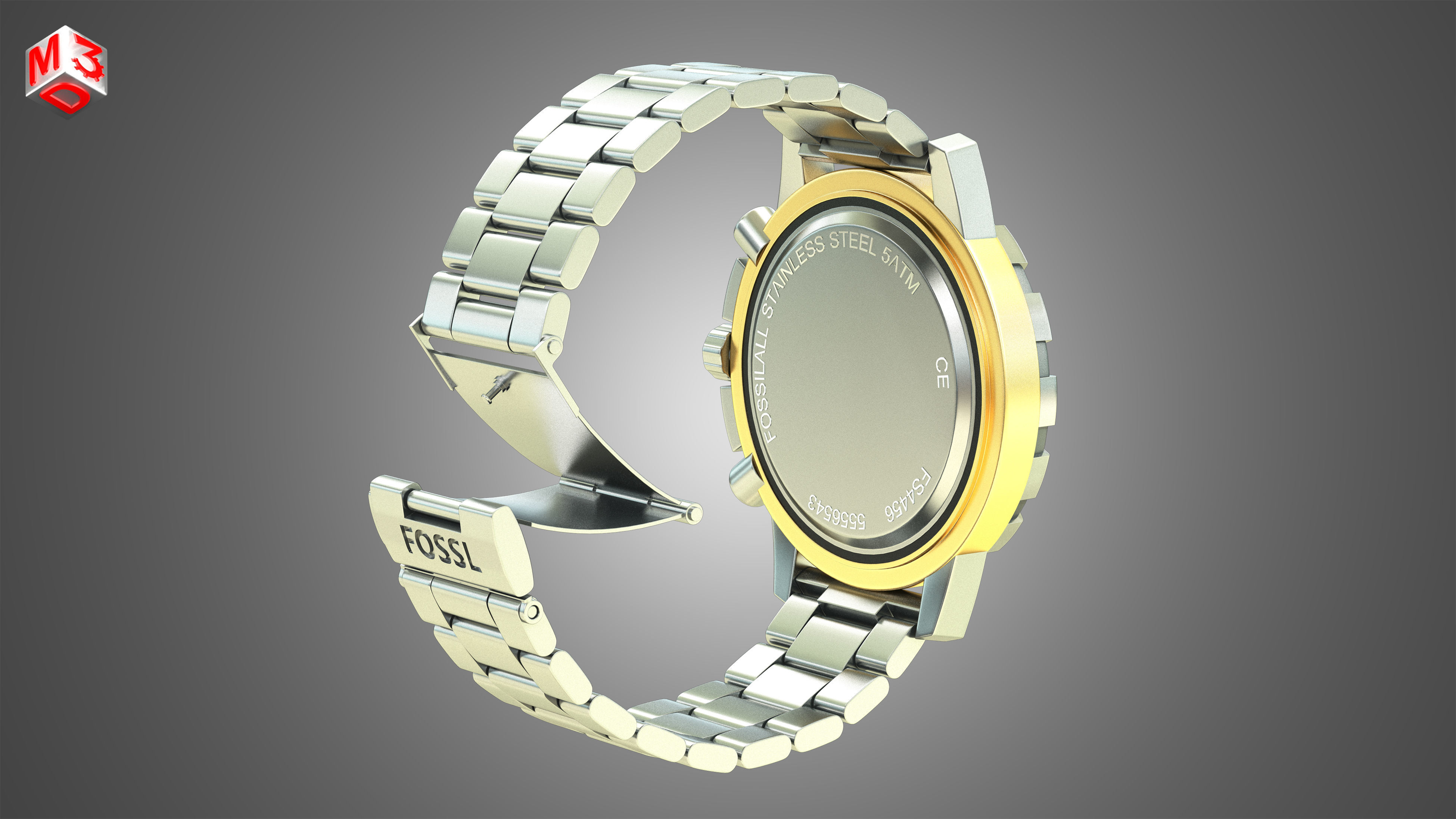 Fossl Watch 3D model_3