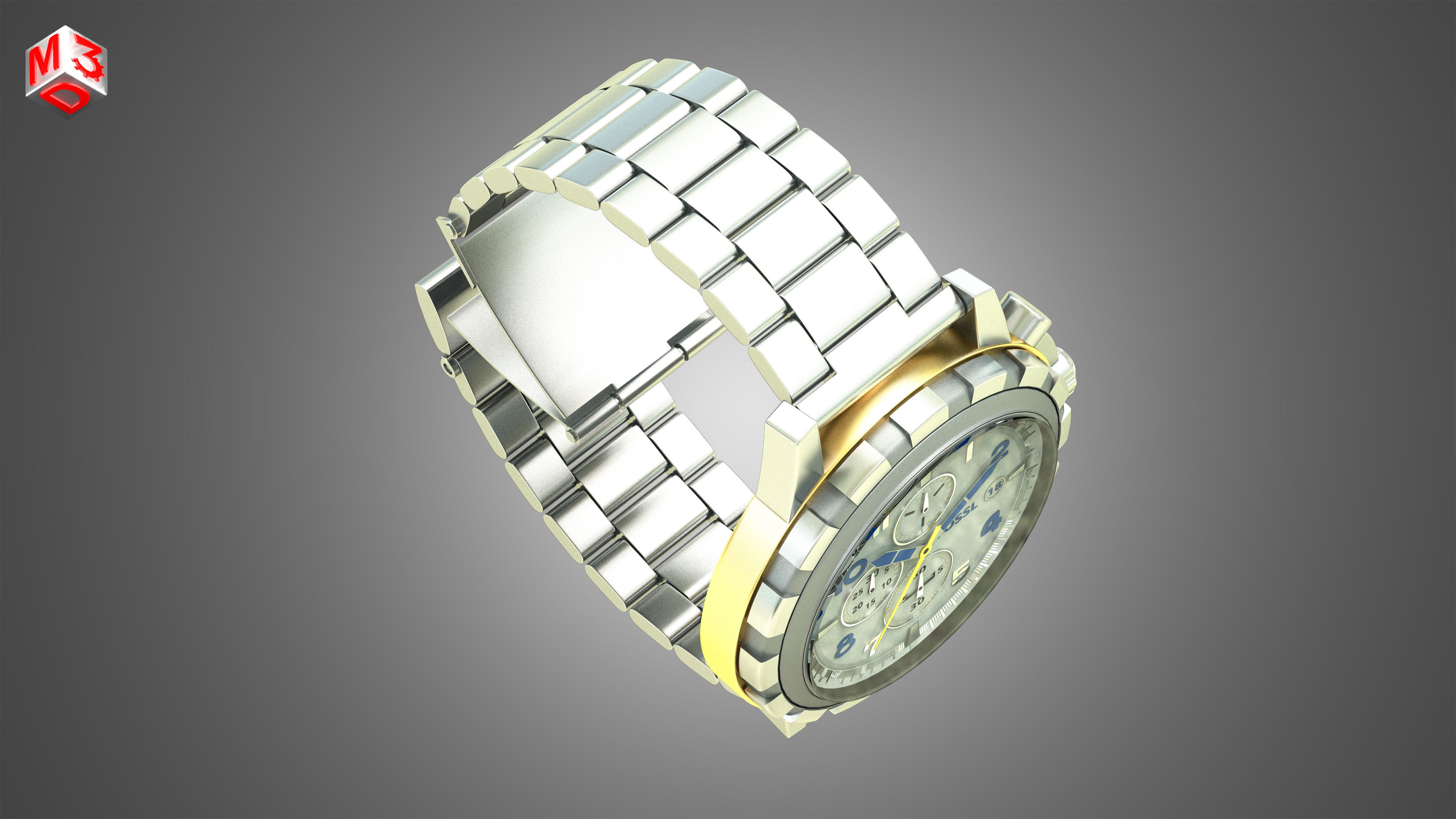 Fossl Watch 3D model_5