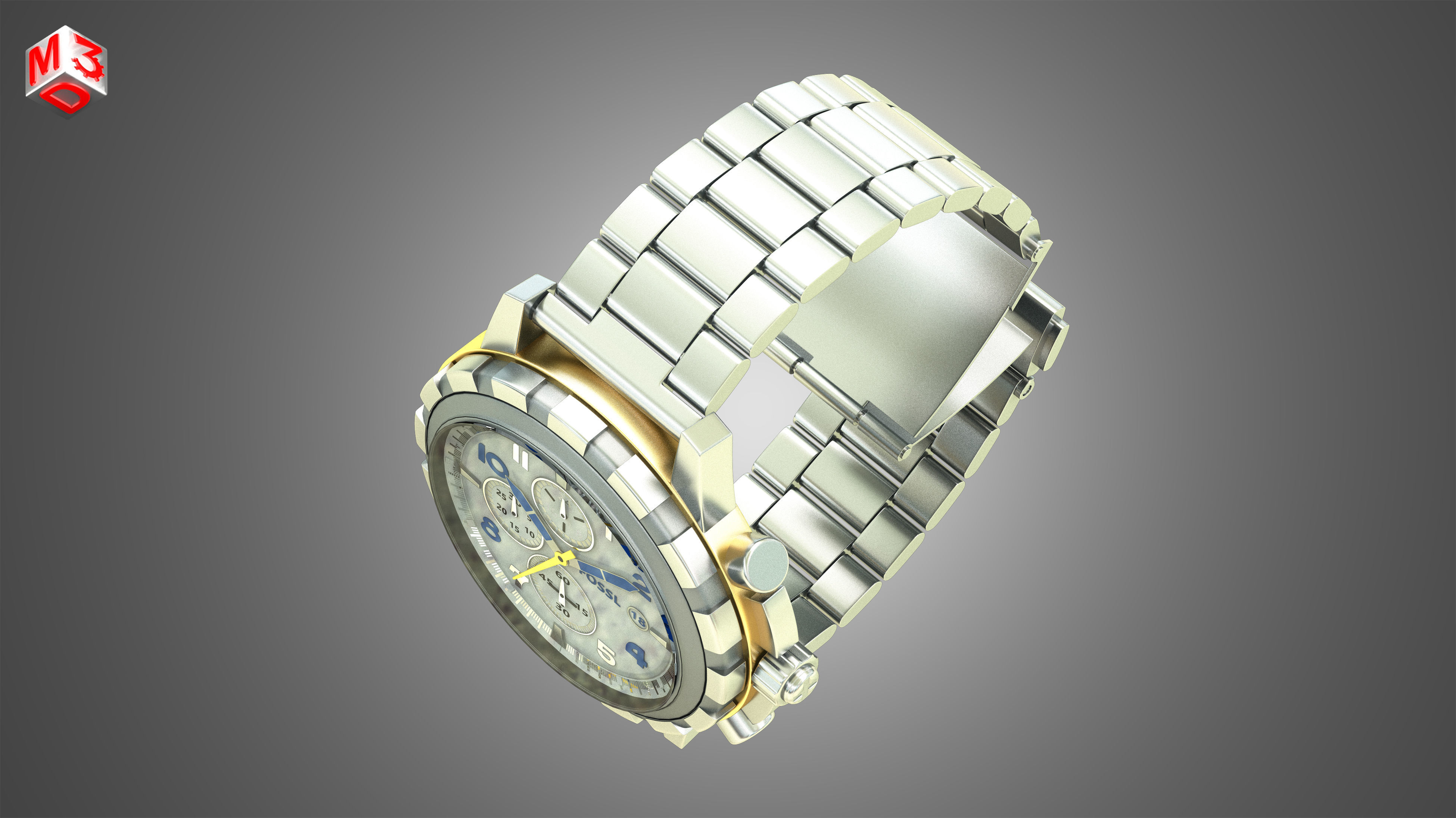 Fossl Watch 3D model_4