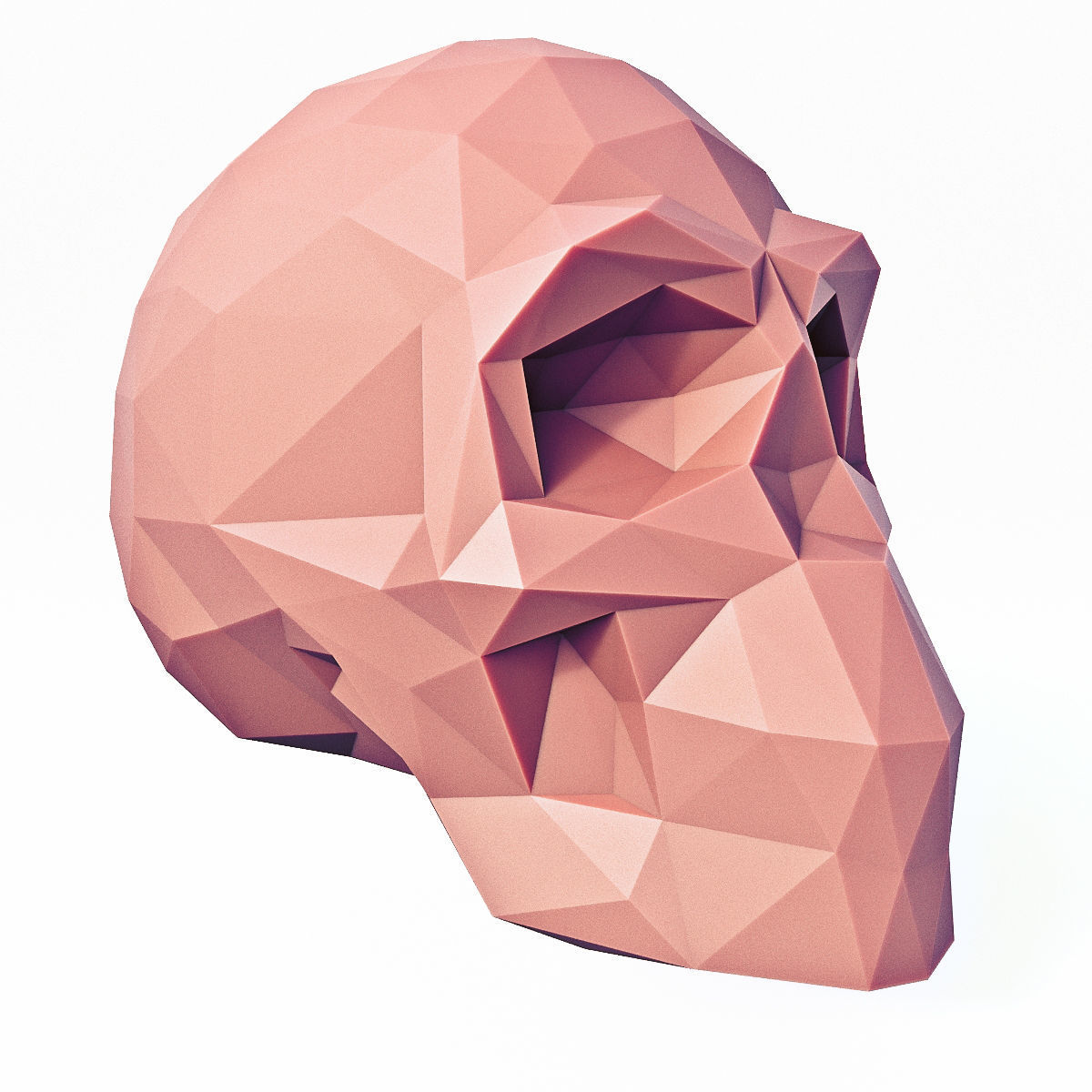 Low Poly Skull 2 Low-poly 3D model_2