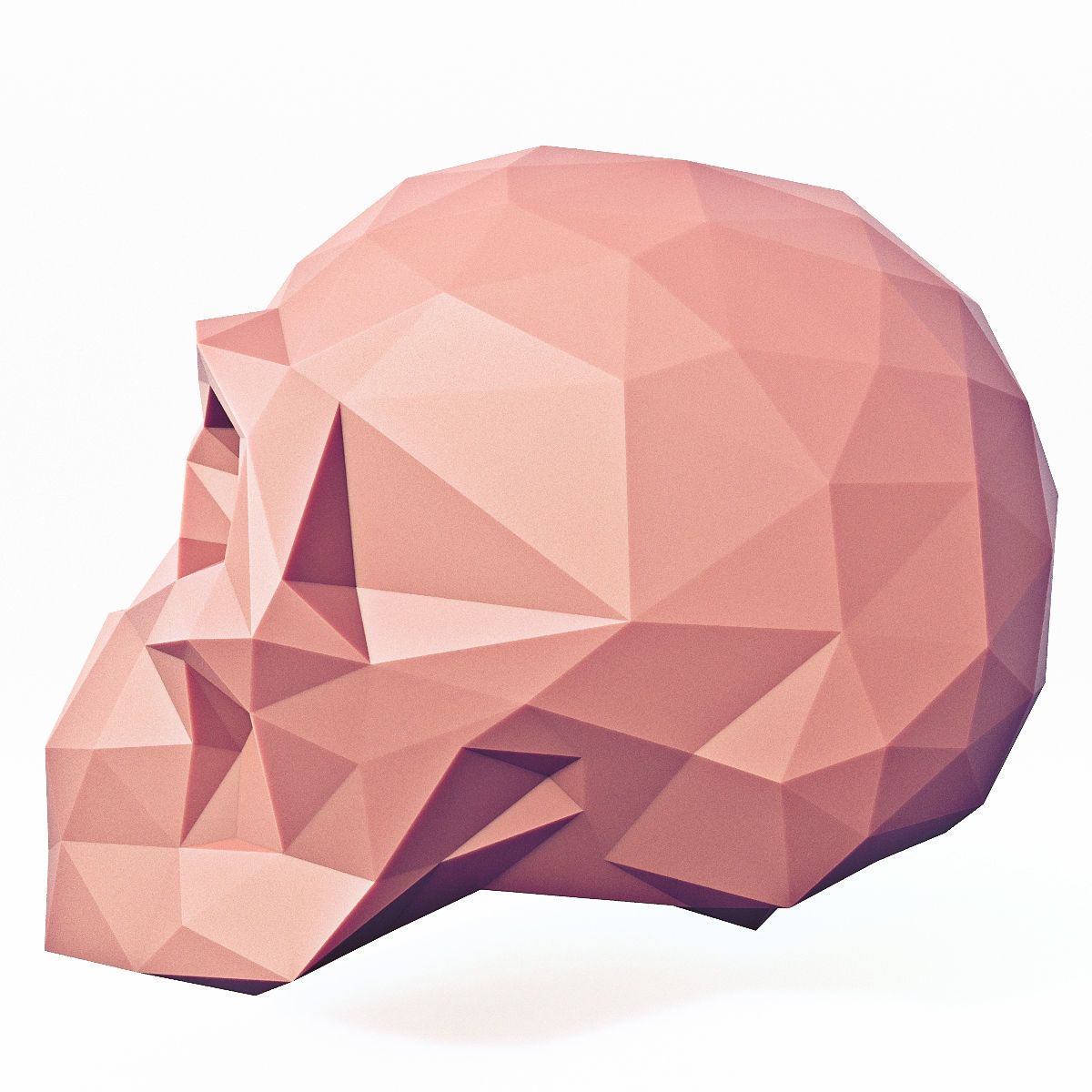 Low Poly Skull 2 Low-poly 3D model_6