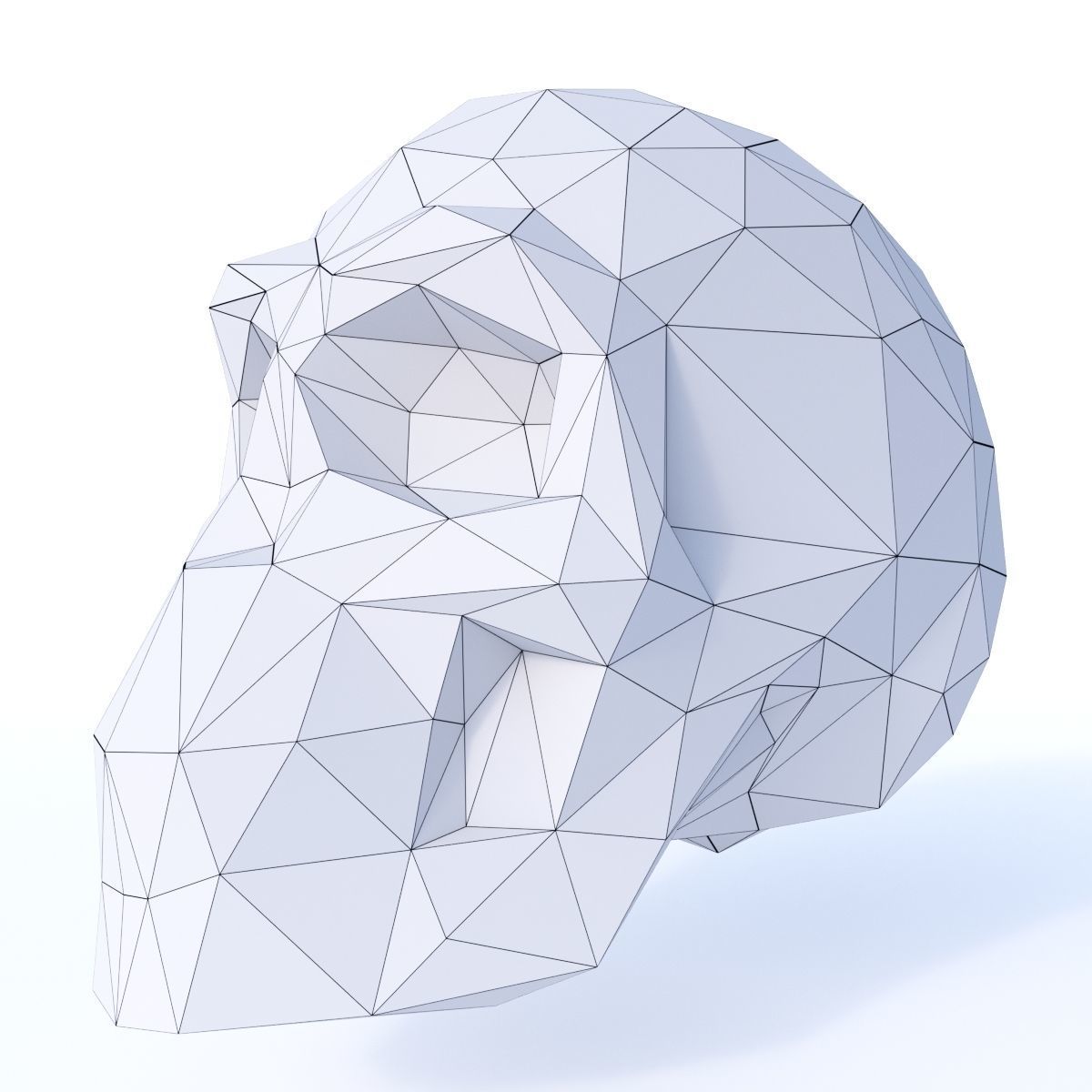 Low Poly Skull 2 Low-poly 3D model_7