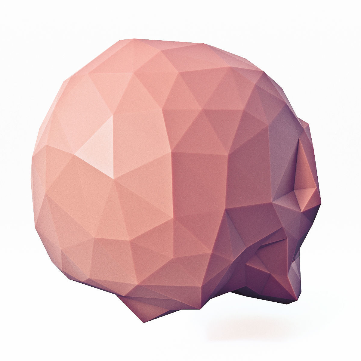Low Poly Skull 2 Low-poly 3D model_4