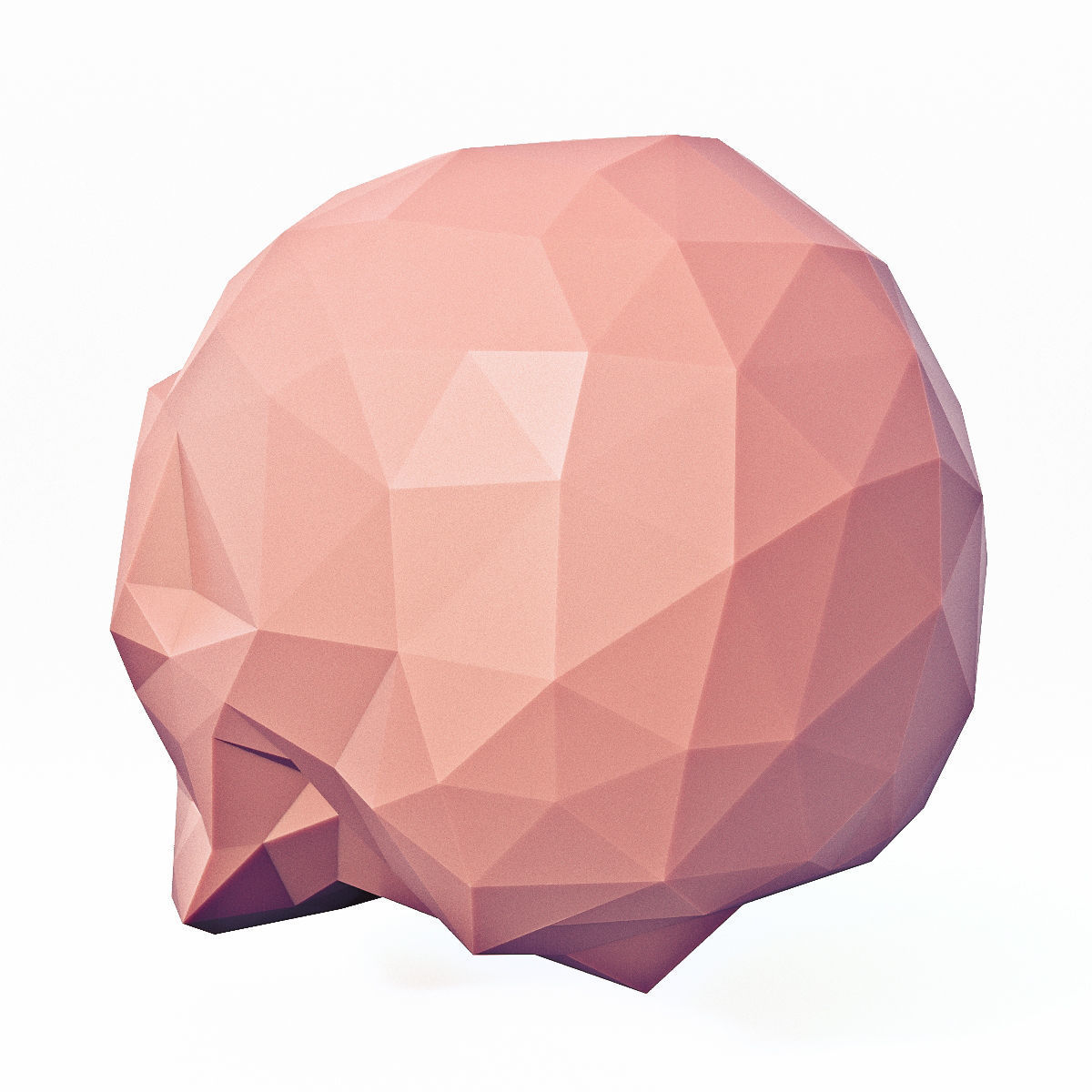 Low Poly Skull 2 Low-poly 3D model_5