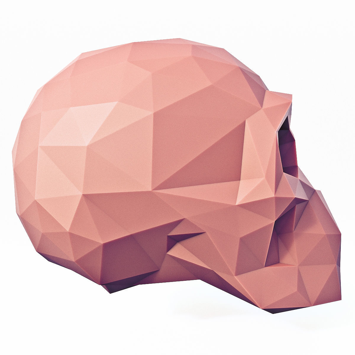Low Poly Skull 2 Low-poly 3D model_3