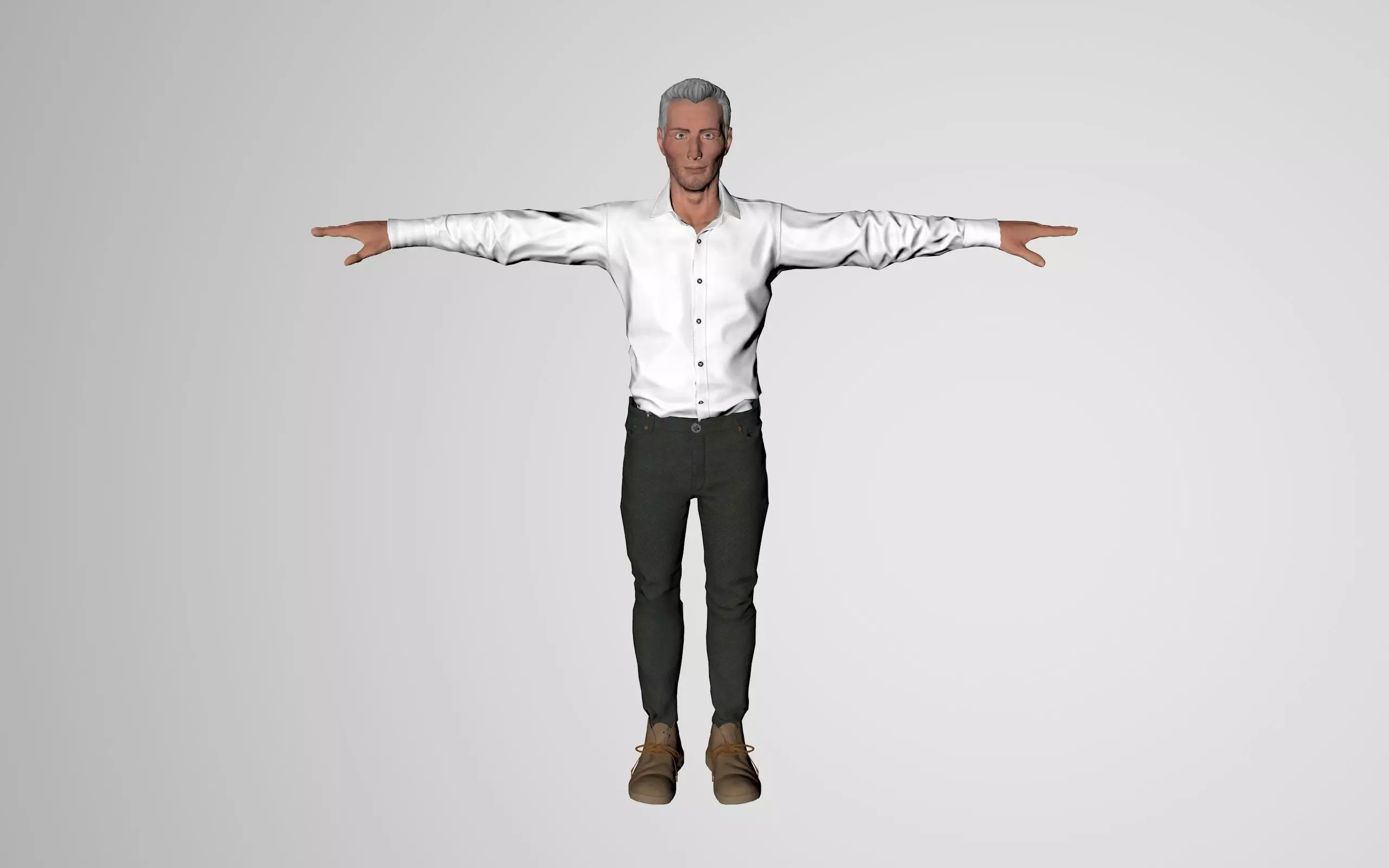 Rigged Male Model George 3D model_0