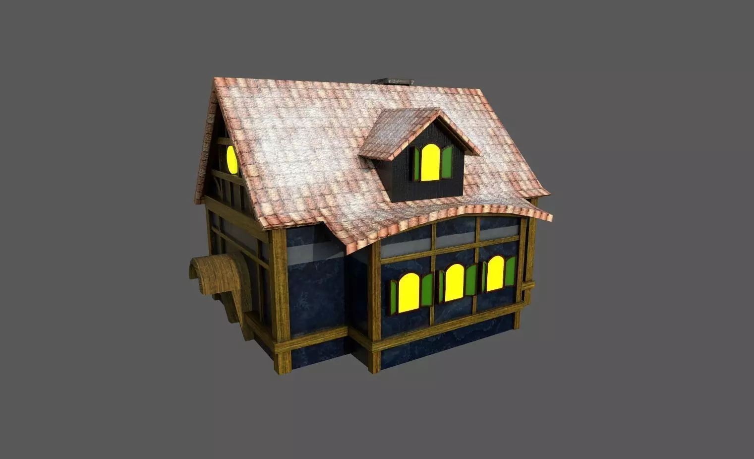 House Low-poly 3D model_0