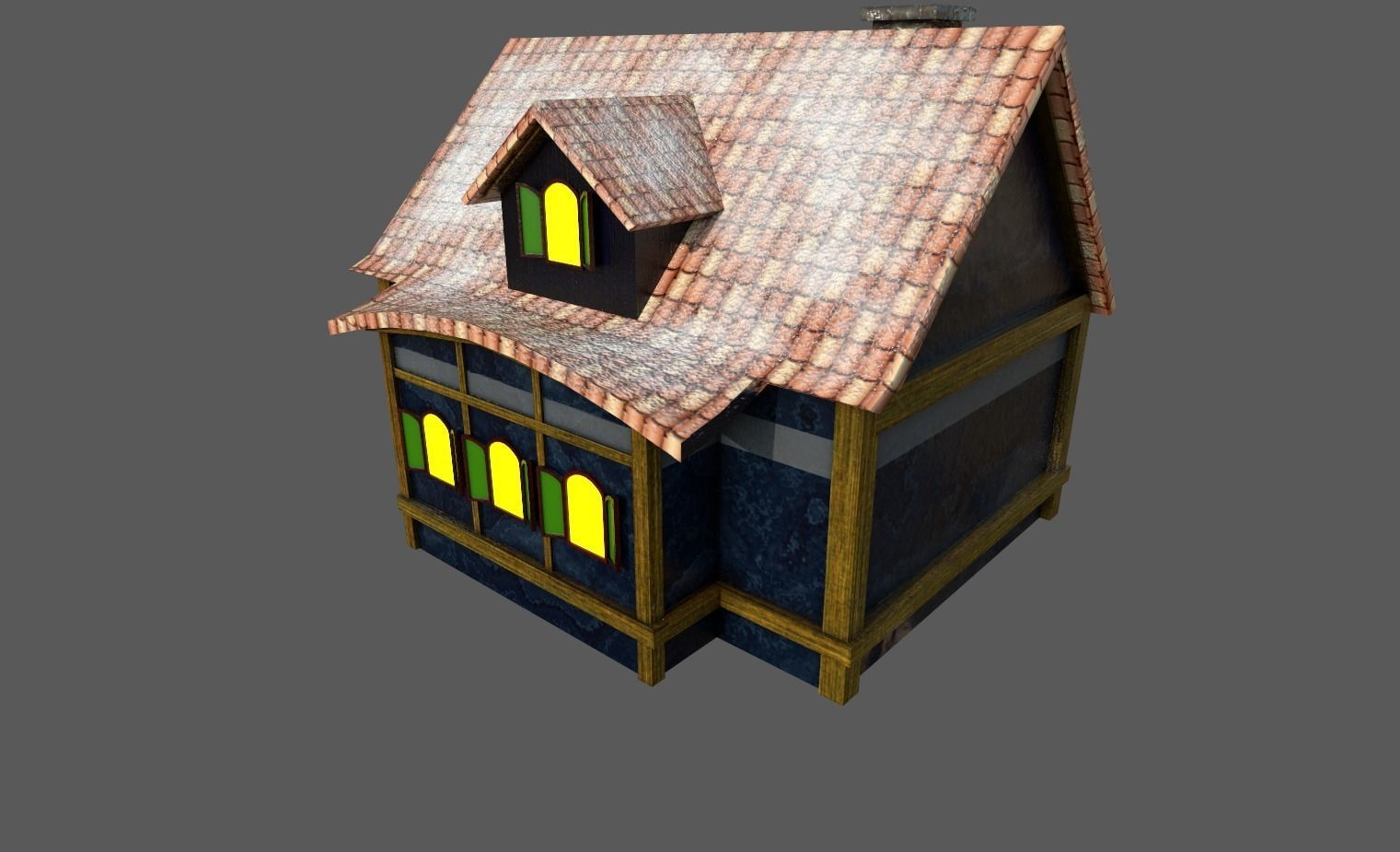 House Low-poly 3D model_1