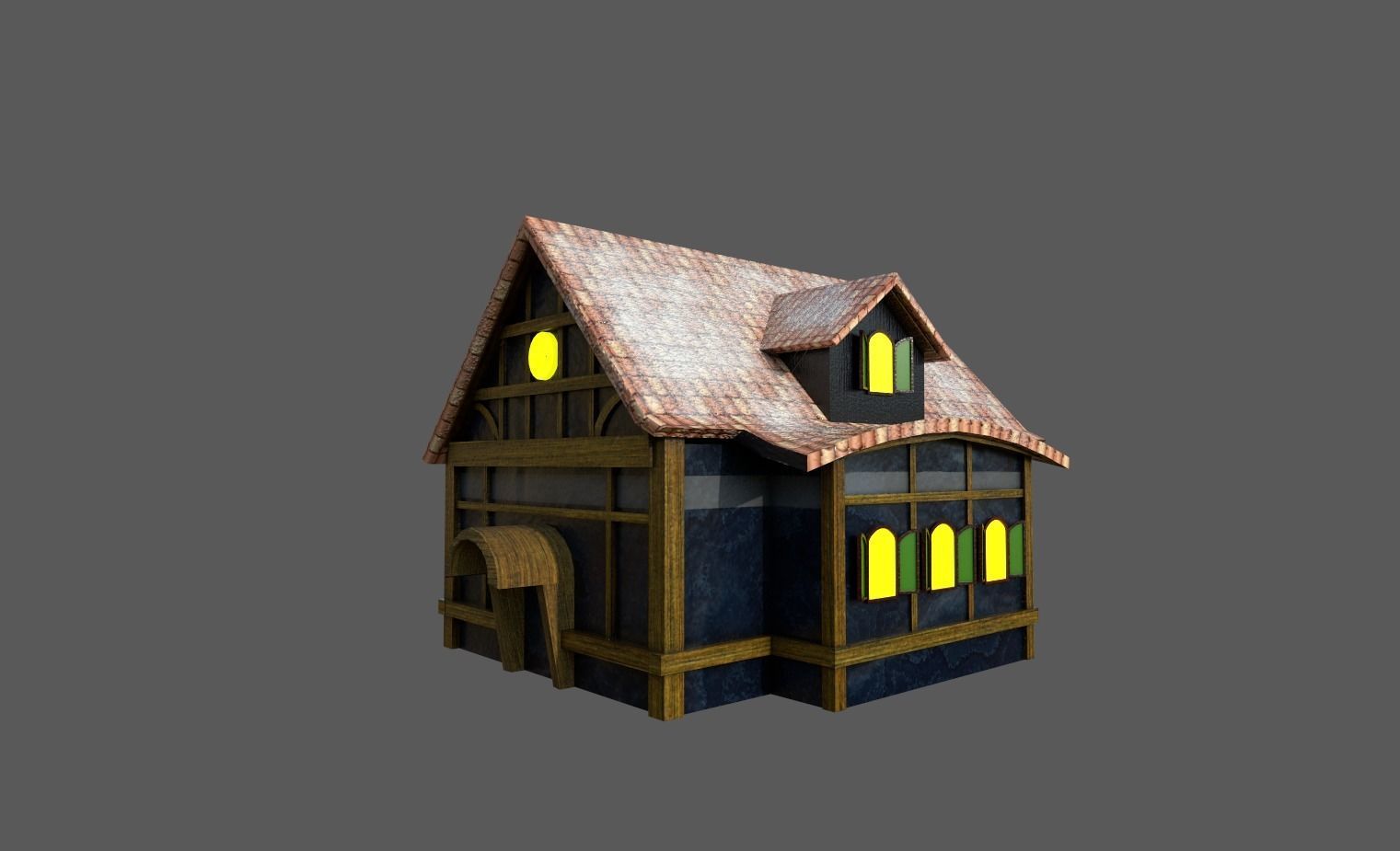 House Low-poly 3D model_3