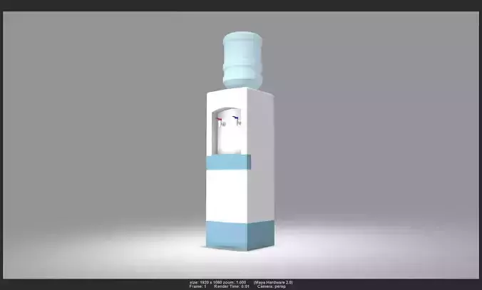 Water Cooler 01 Low-poly 3D model