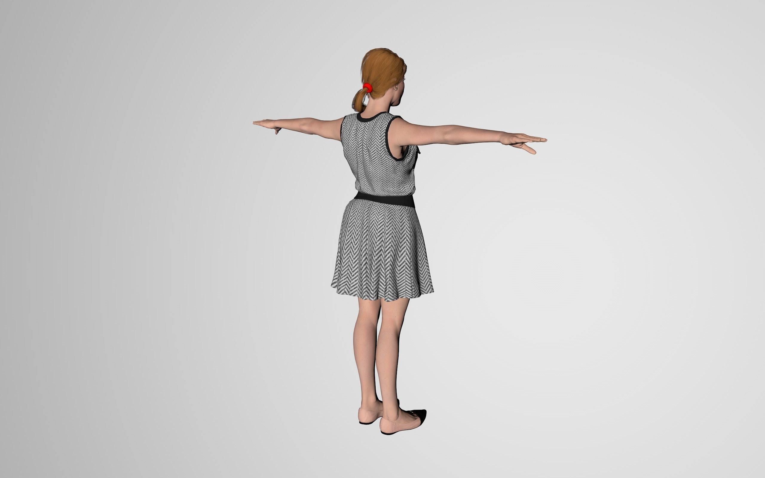 Rigged Female Model Paula 3D model_2