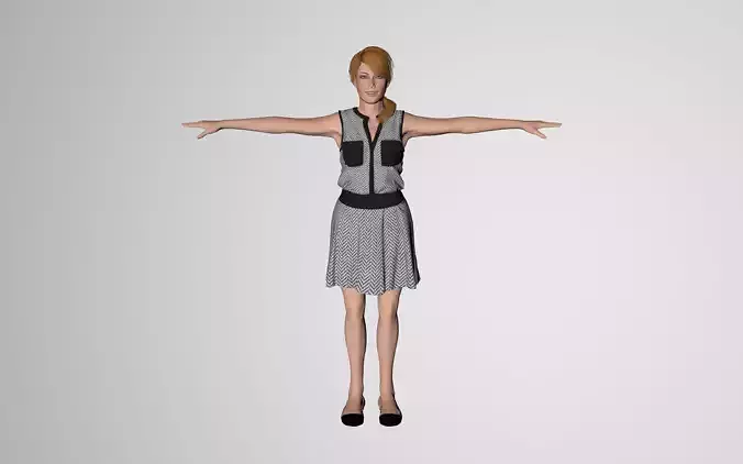 Rigged Female Model Paula 3D model
