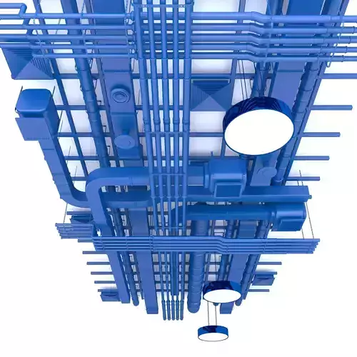 Pipes industrial ceiling 3D model