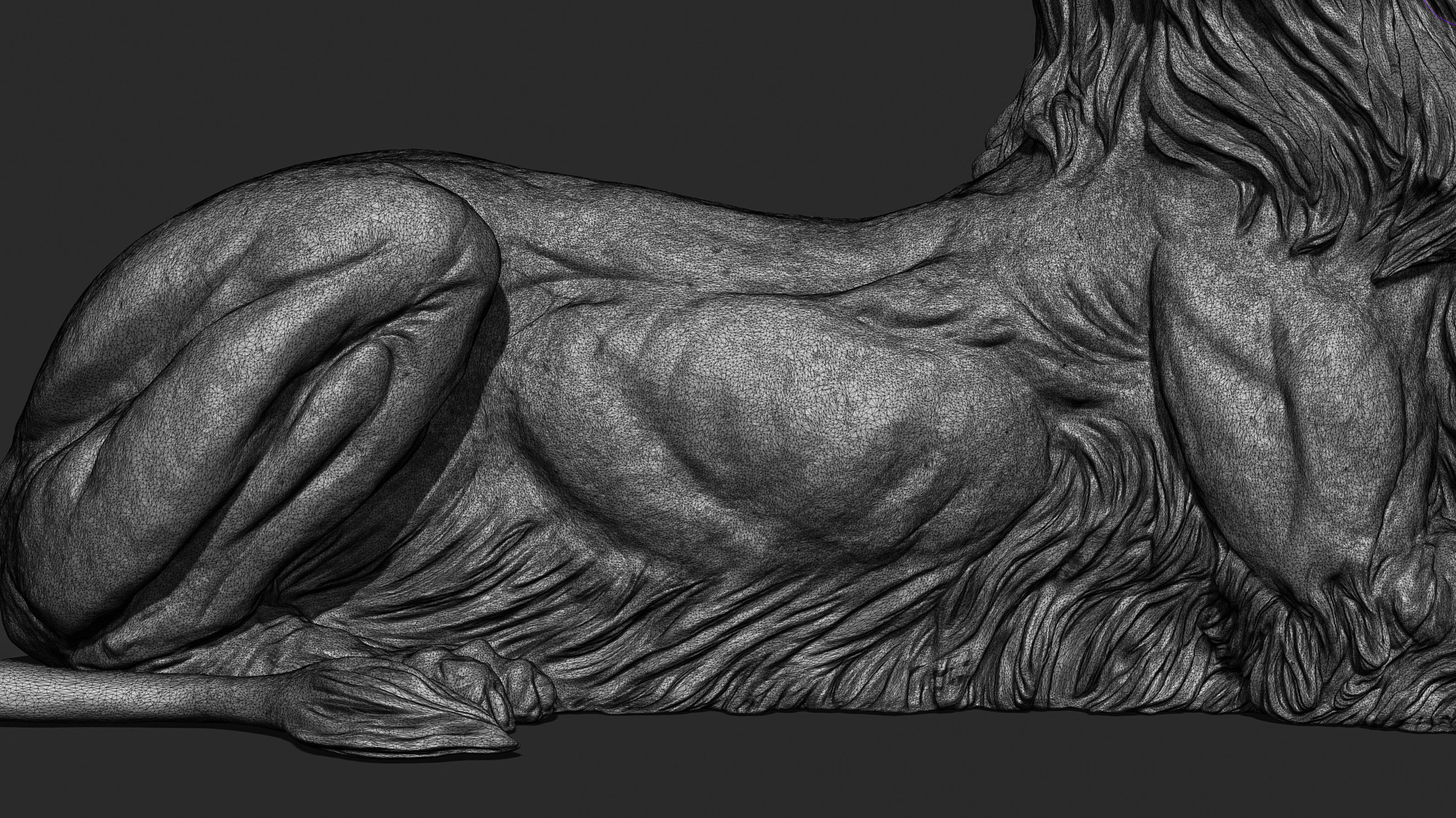 Recumbent Lion Sculpture 3d print model 3D print model_24